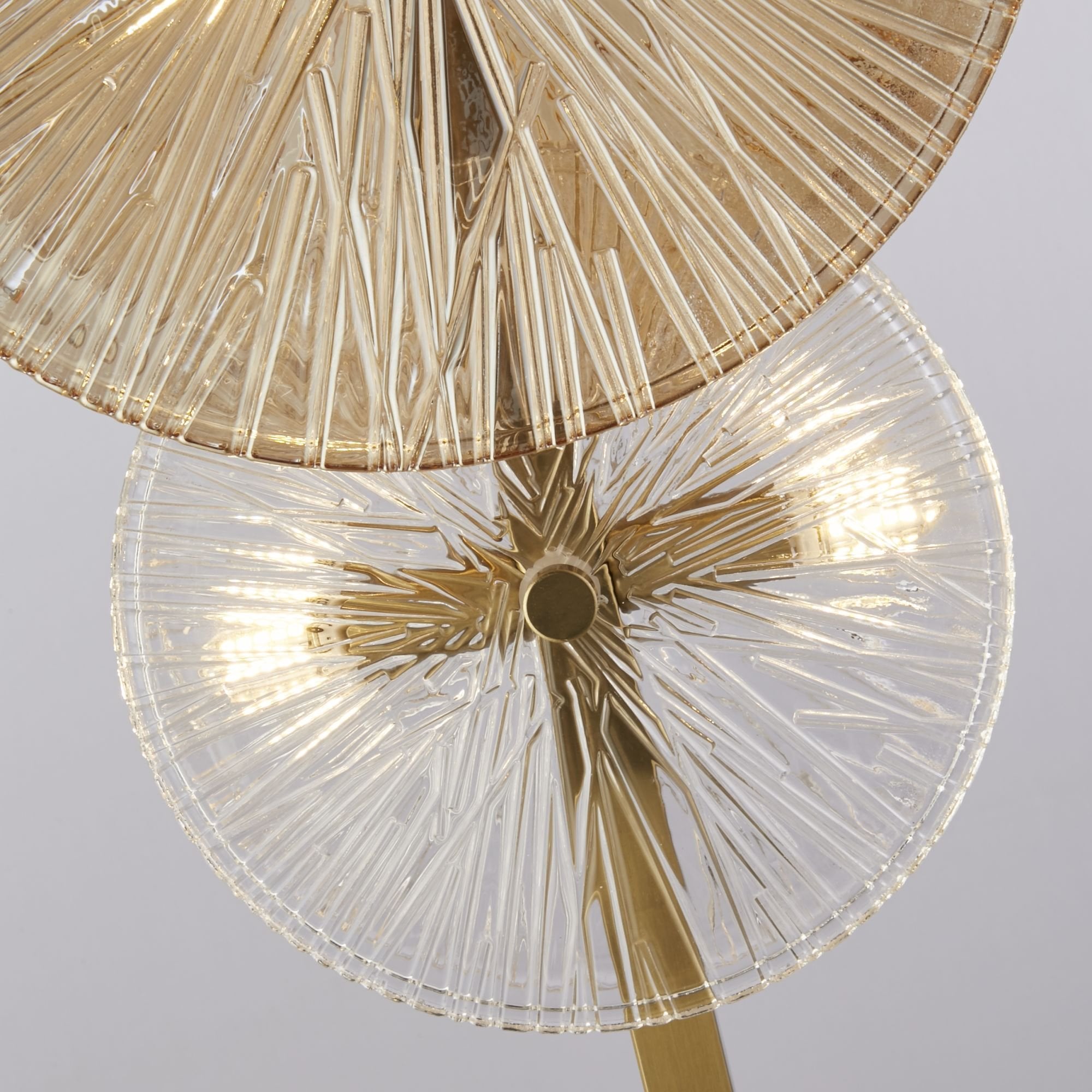 Searchlight Woodbine 6 Light Floor Lamp - Bronze, Clear & Amber Glass