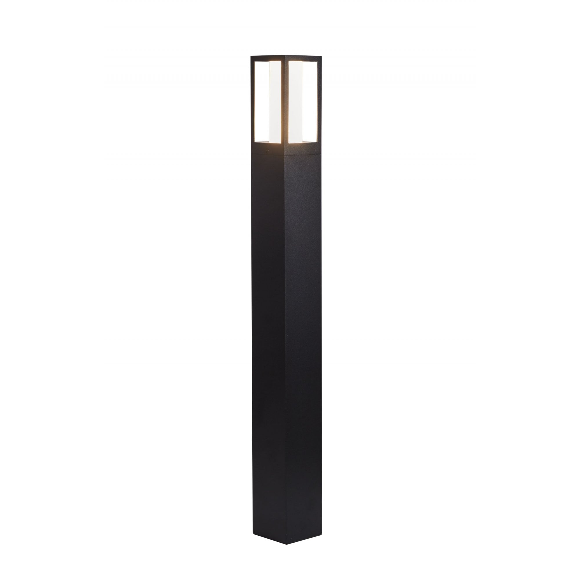 Searchlight Badminton 730mm Outdoor Post - Black & Matt White Polycarbonate