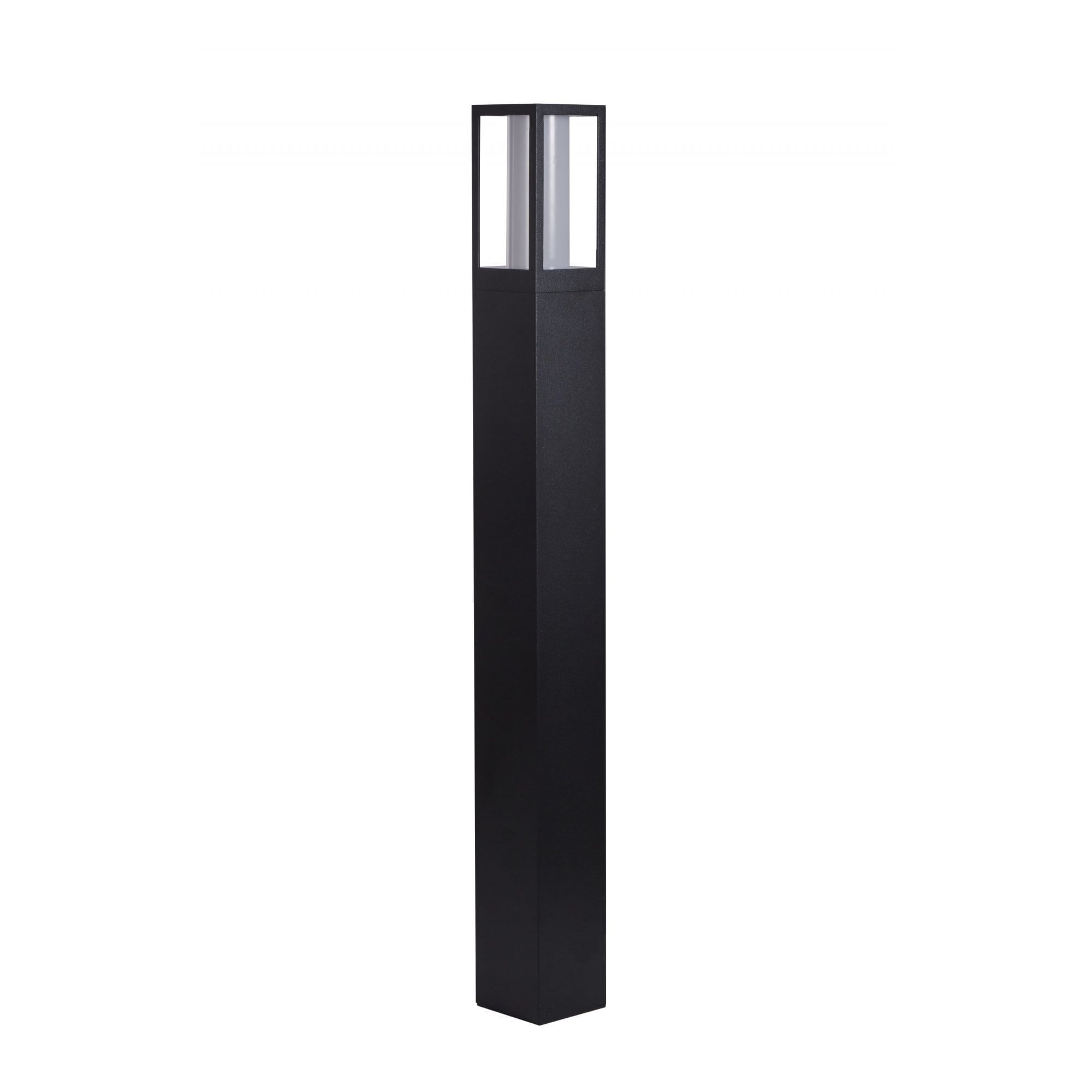Searchlight Badminton 730mm Outdoor Post - Black & Matt White Polycarbonate