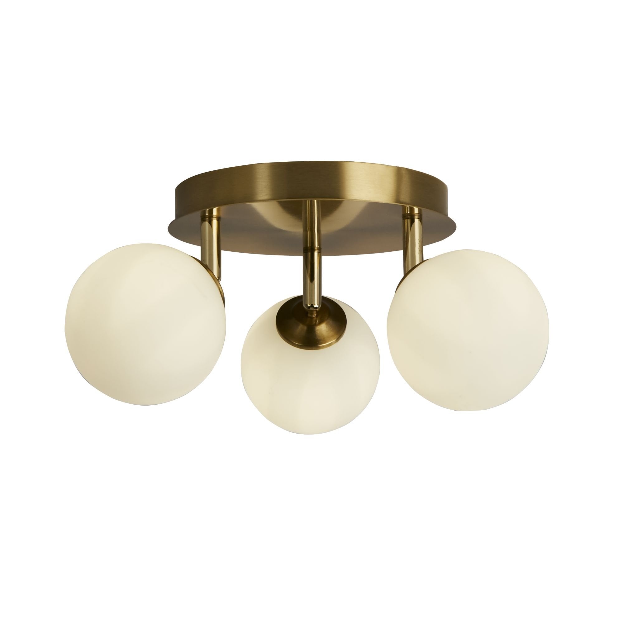 Searchlight Chadwick 3 Light Semi-Flush - Gold & Opal Glass