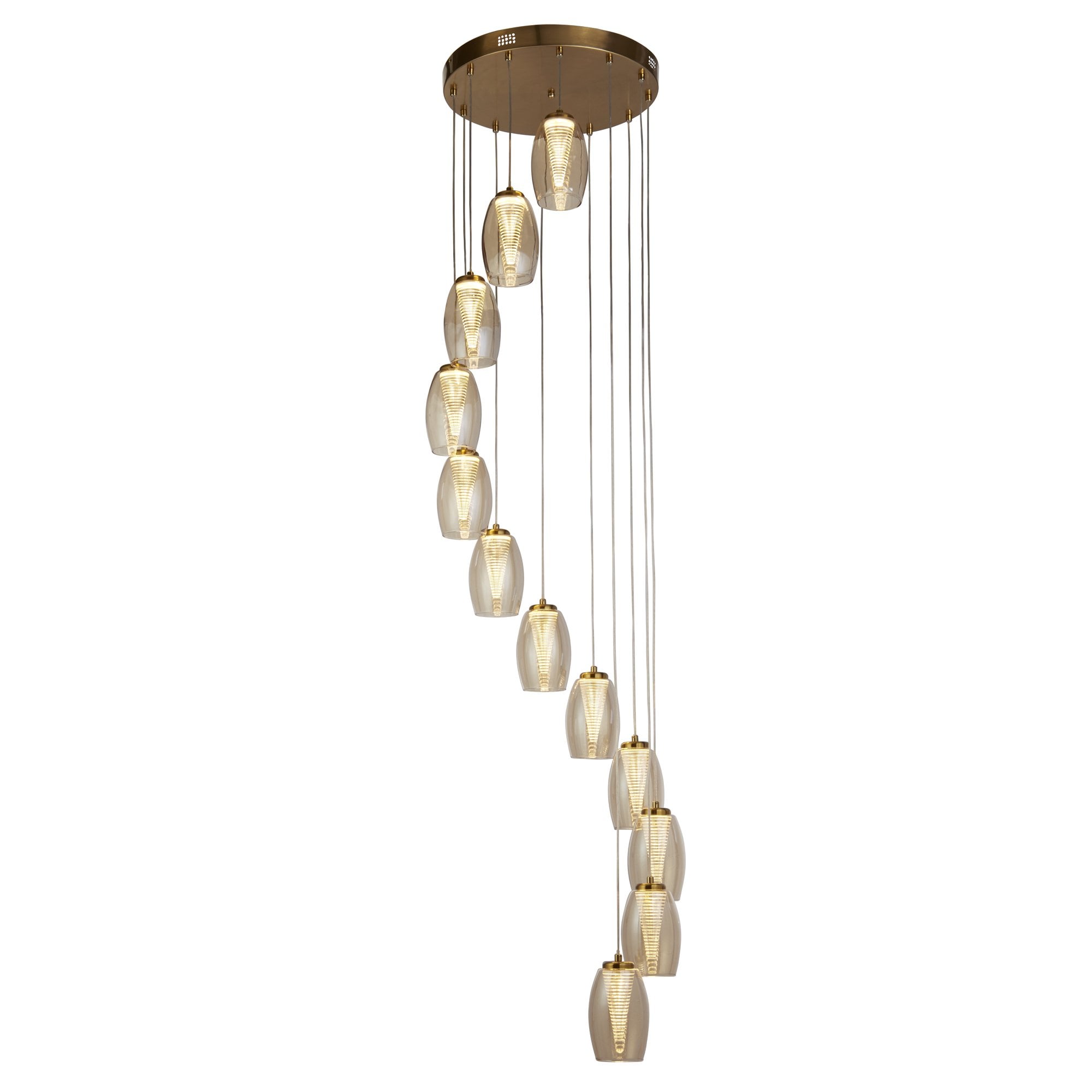 Searchlight Chapman 12 Light Pendant - Bronze & Champagne Glass