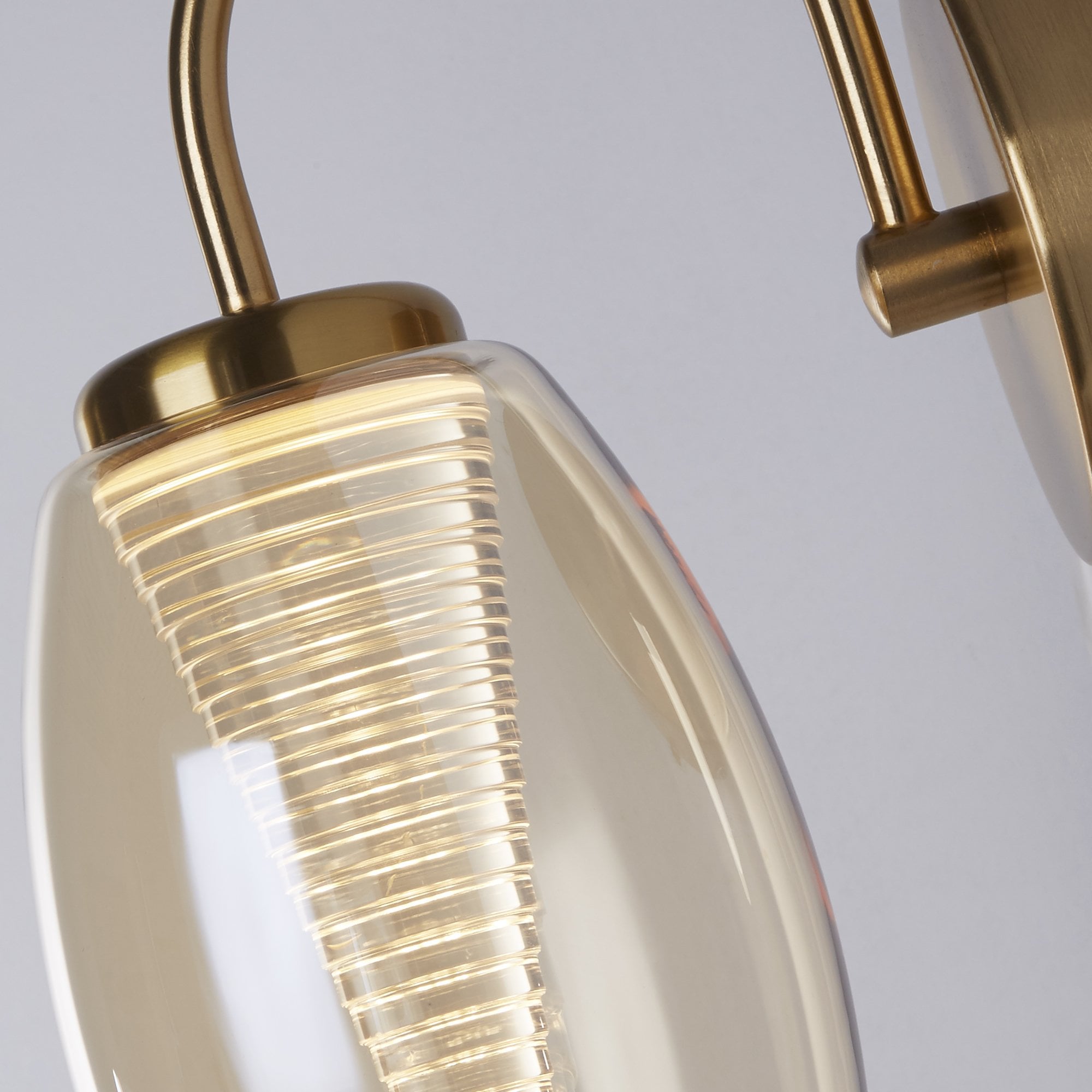 Searchlight Chapman Wall Light - Bronze & Champagne Glass