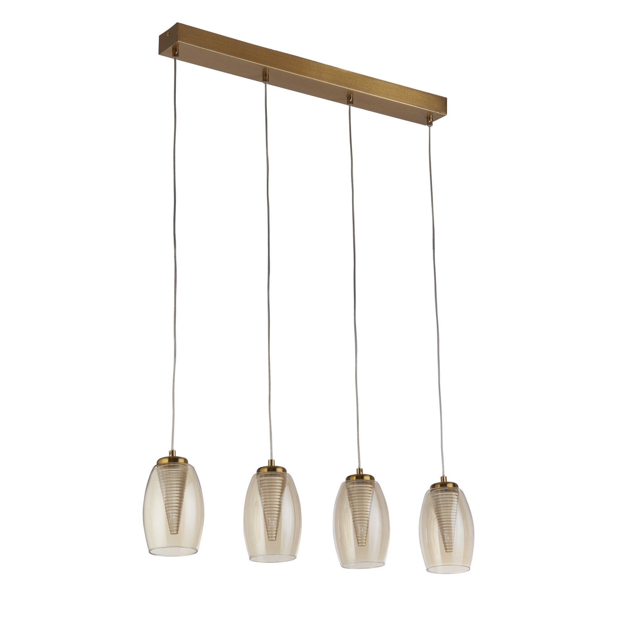 Searchlight Chapman 4 Light Bar Pendant - Bronze & Champagne Glass