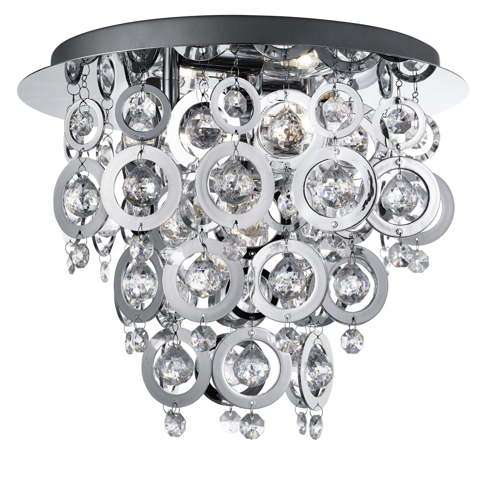 Searchlight Newton 3 Light Flush - Chrome & Acrylic