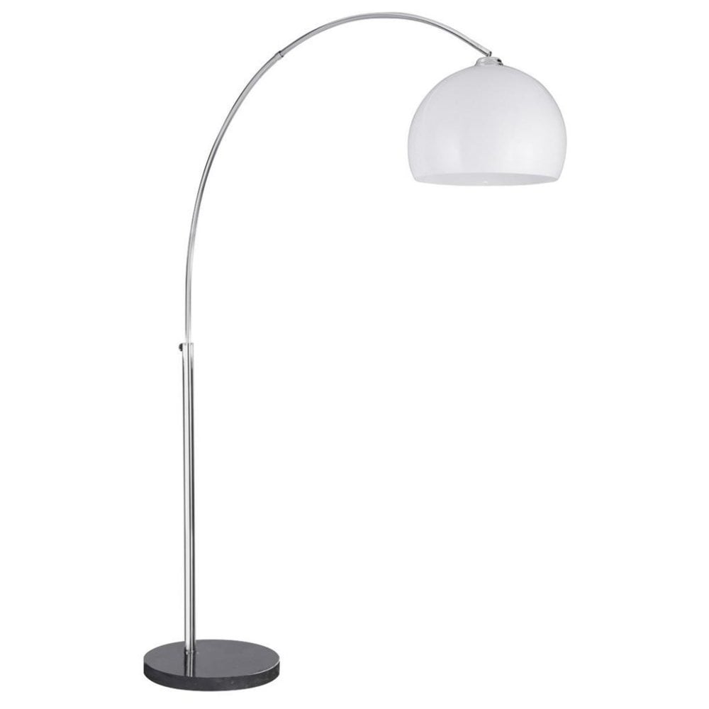 Searchlight Anson Floor Lamp - Chrome, Black Marble & White Shade
