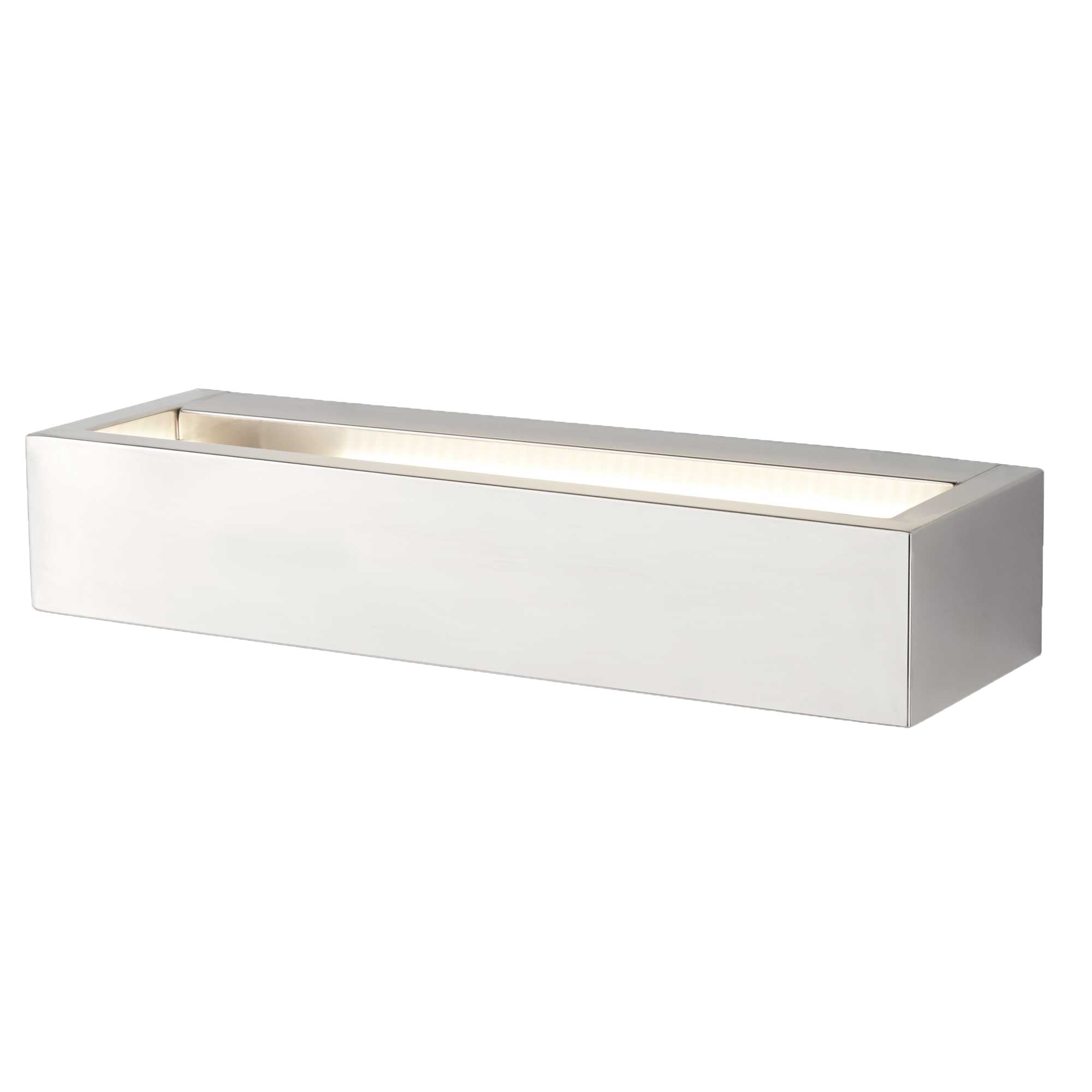 Searchlight Shadwell LED Rectangle Wall Bracket - Chrome & Frosted Glass