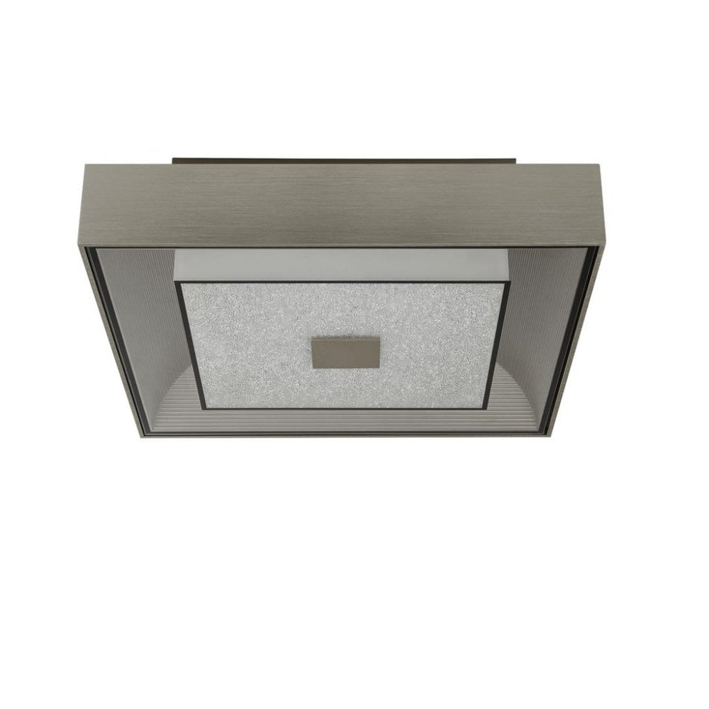 Searchlight Raffles LED Flush Ceiling Light - Silver & Crystal Sand