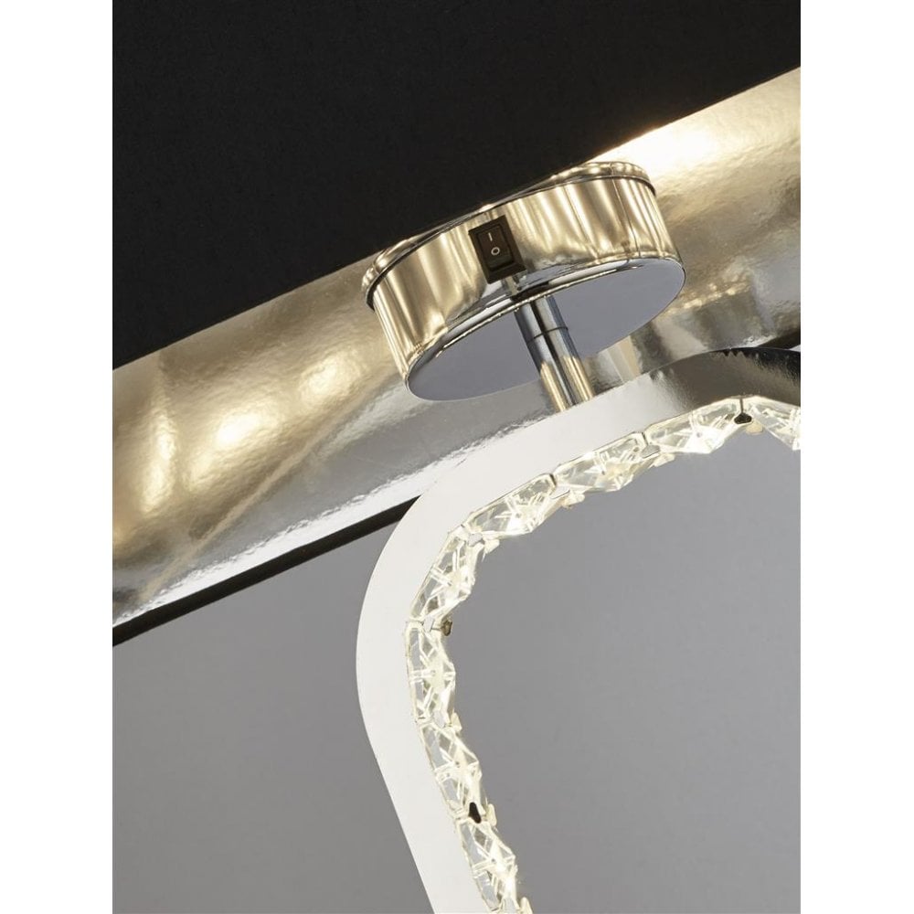 Searchlight Brunswick Floor Lamp LED Base - Chrome with Crystal Glass