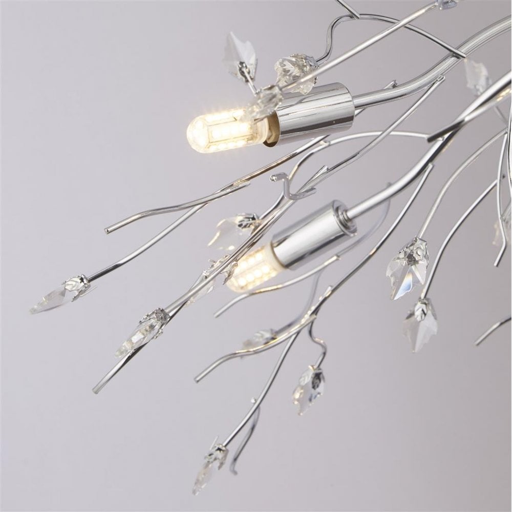 Searchlight Arkwright 8 Light Pendant - Chrome & Acid Glass