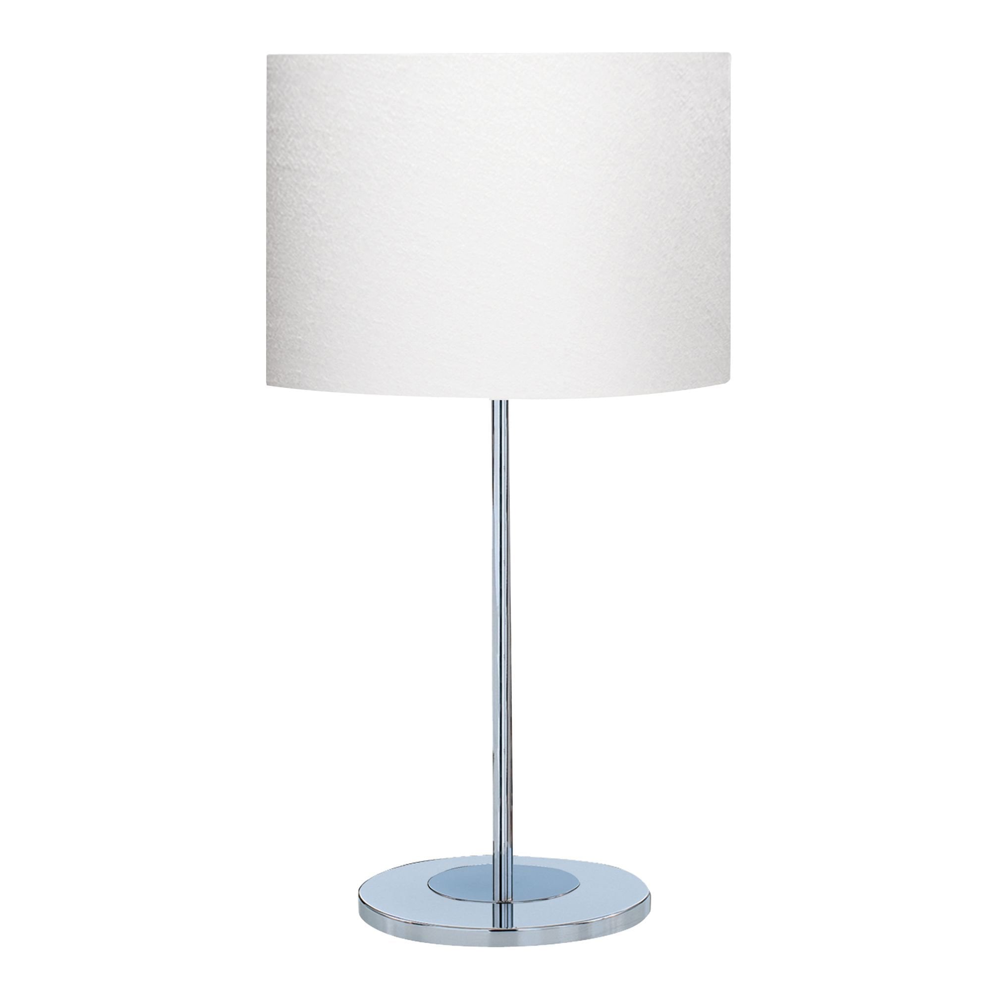 Searchlight Calder Table Lamp - Chrome Base & Fabric Shade