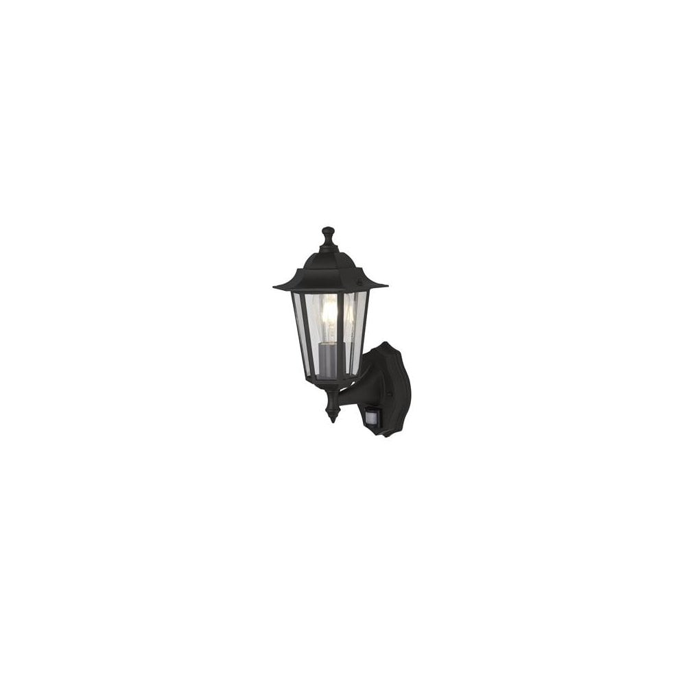 Searchlight Acton Outdoor Wall Light with PIR - Black & Glass