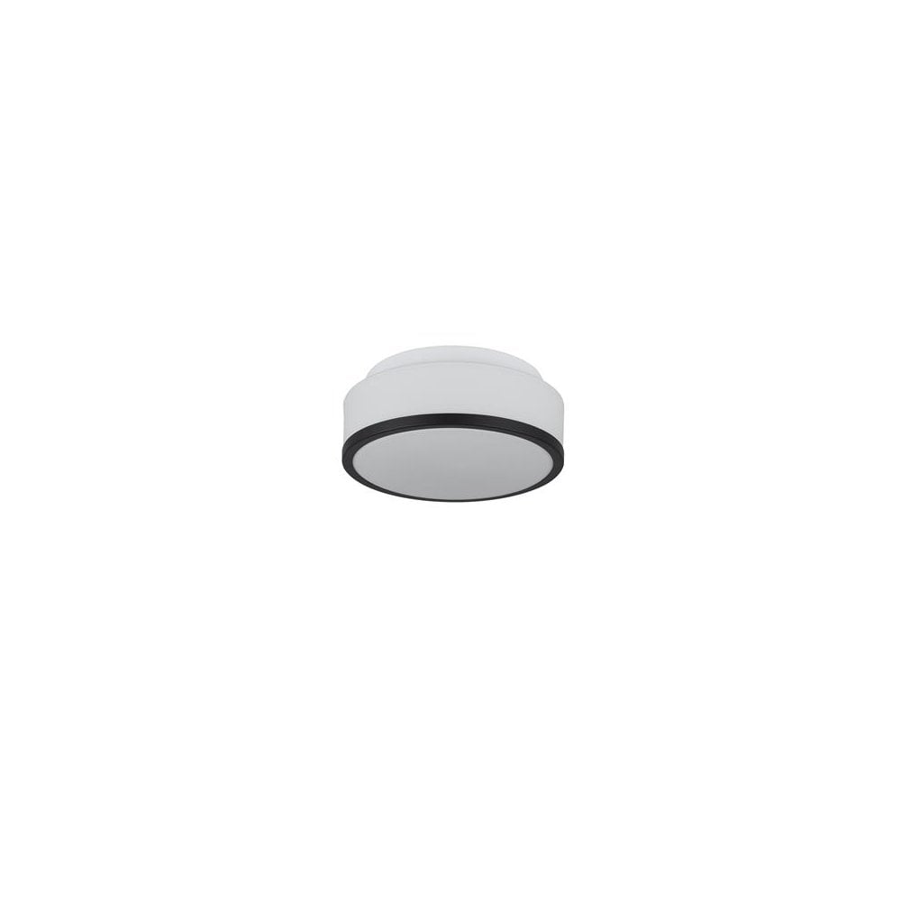 Searchlight Cannock 23cm 2 Light Flush - Black & White Glass