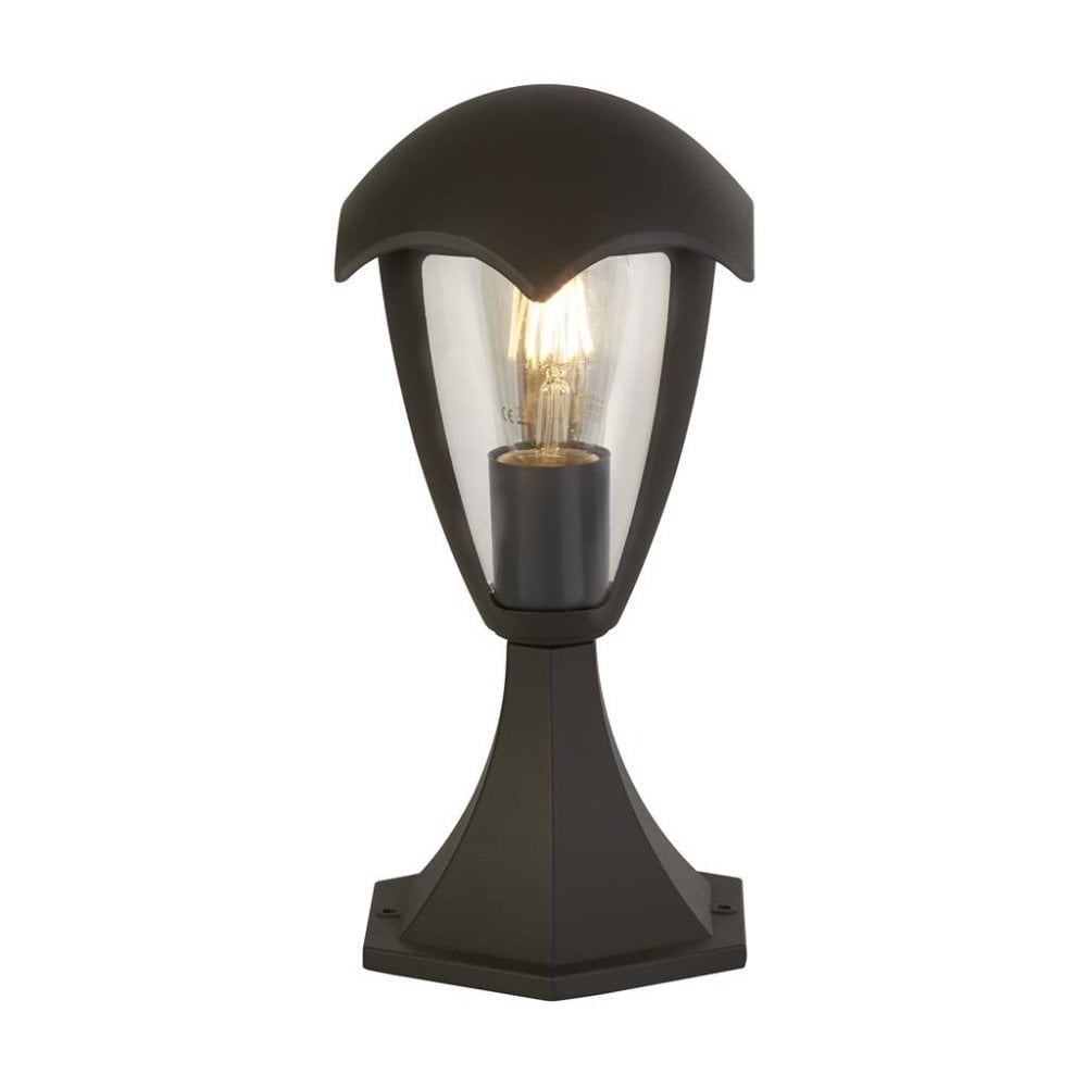 Searchlight Bembridge 30cm Outdoor Post - Grey & Clear Polycarbonate