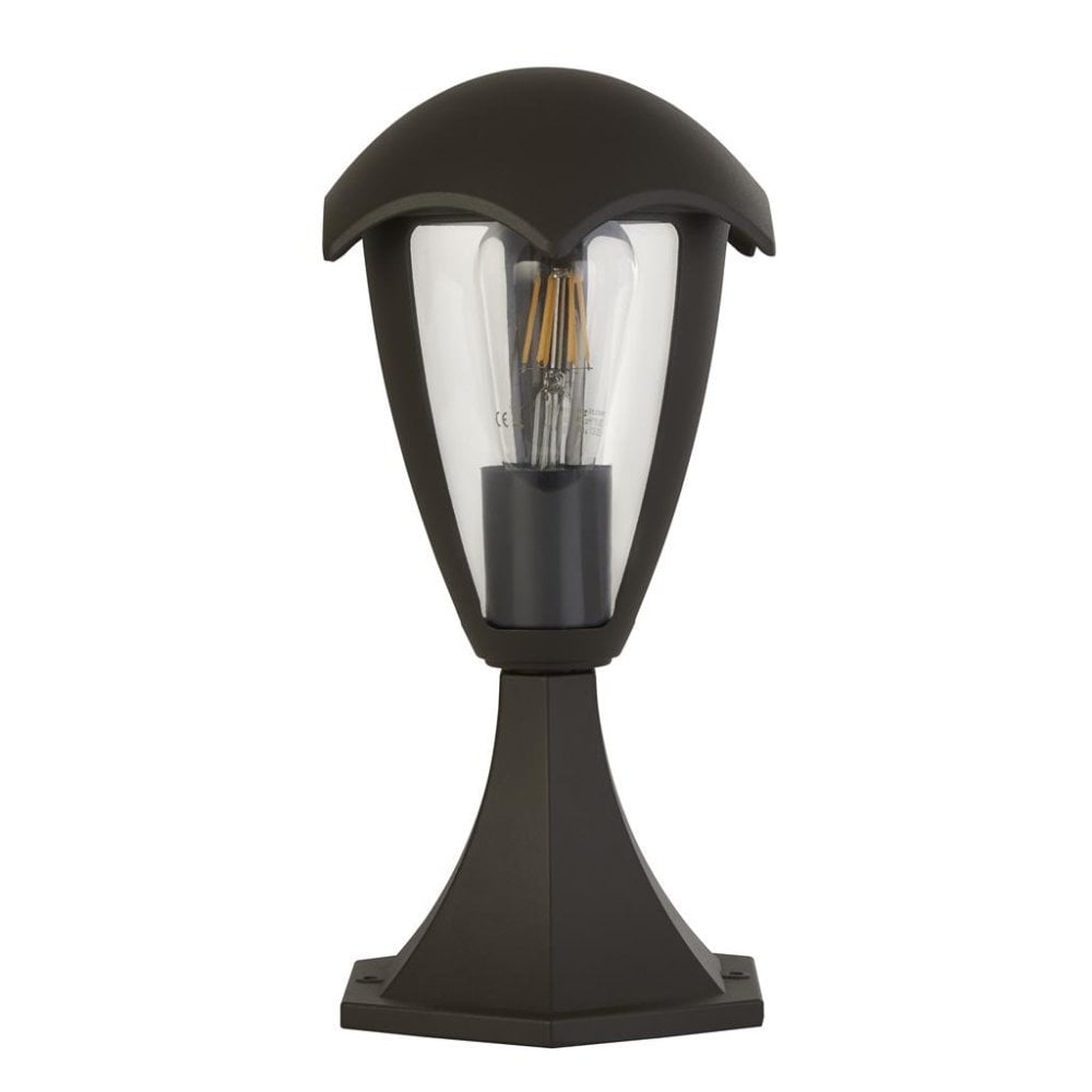 Searchlight Bembridge 30cm Outdoor Post - Grey & Clear Polycarbonate