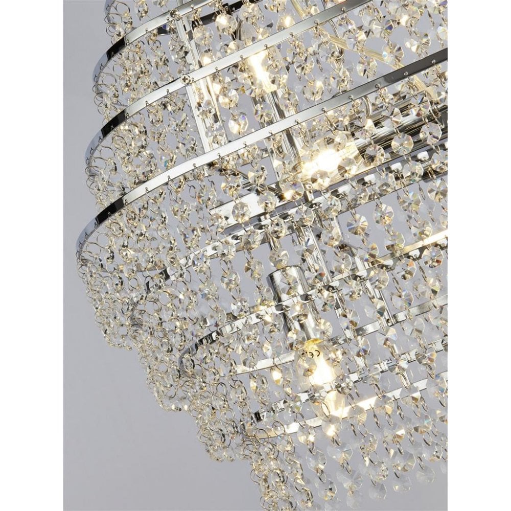 Searchlight Radfield 12 Light Ceiling Pendant - Chrome & Crystal