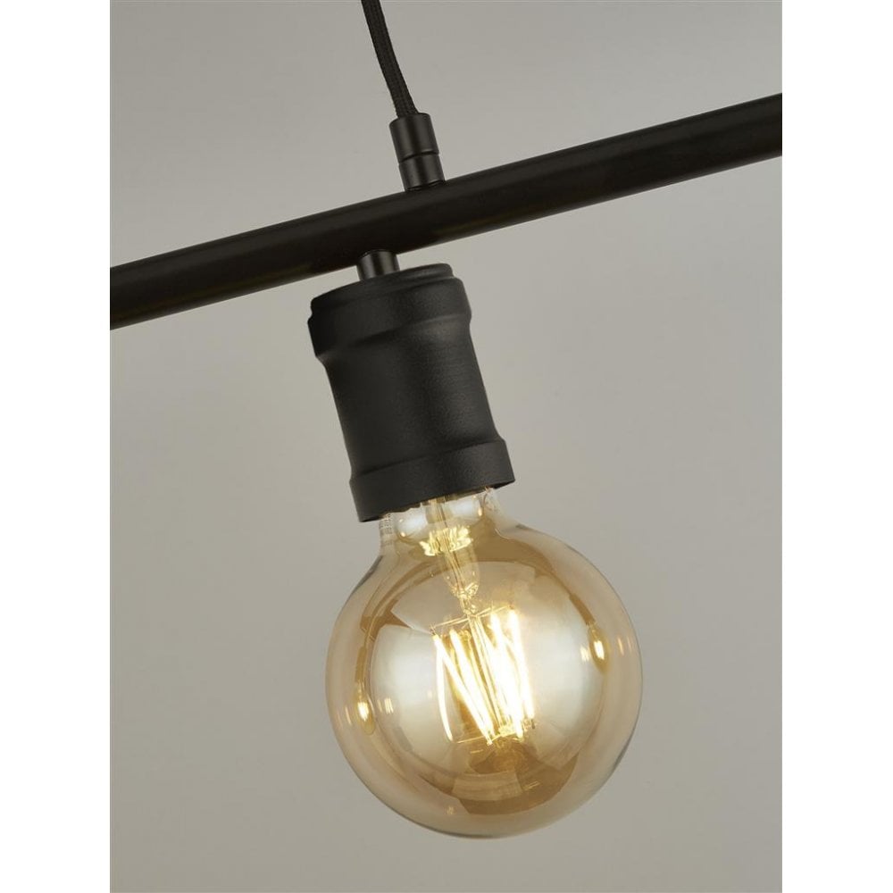 Searchlight Dalkeith 4 Light Bar Pendant - Sand Black