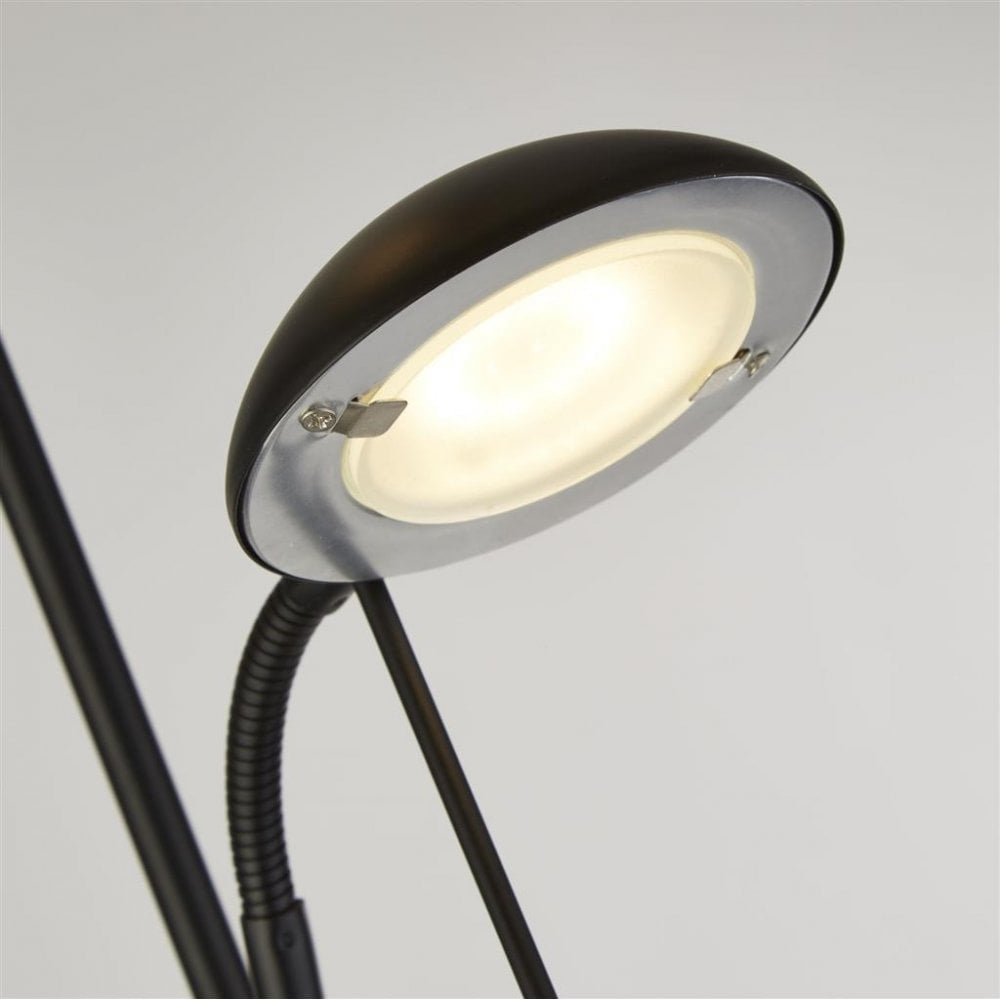 Searchlight Merlin Mother & Child Floor Lamp - Matt Black & Glass