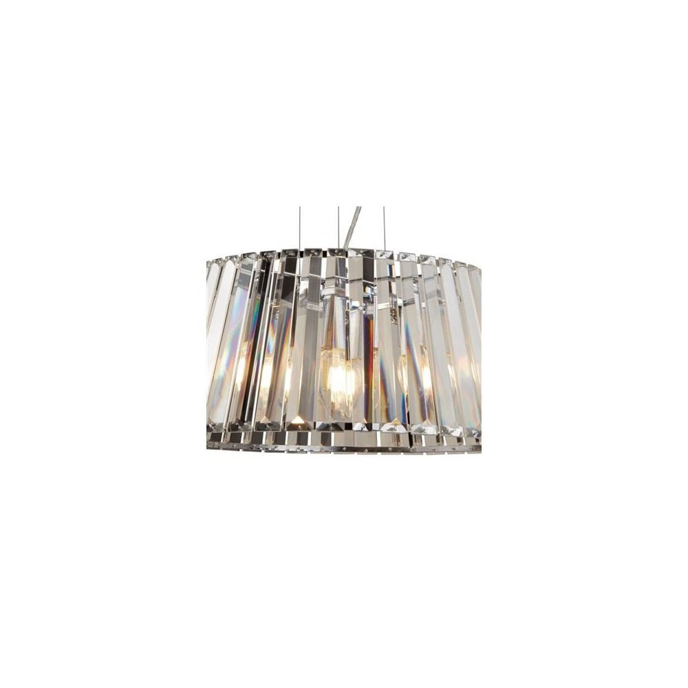 Searchlight Talton 5 Light Pendant to Semi-Flush - Chrome & Clear Glass