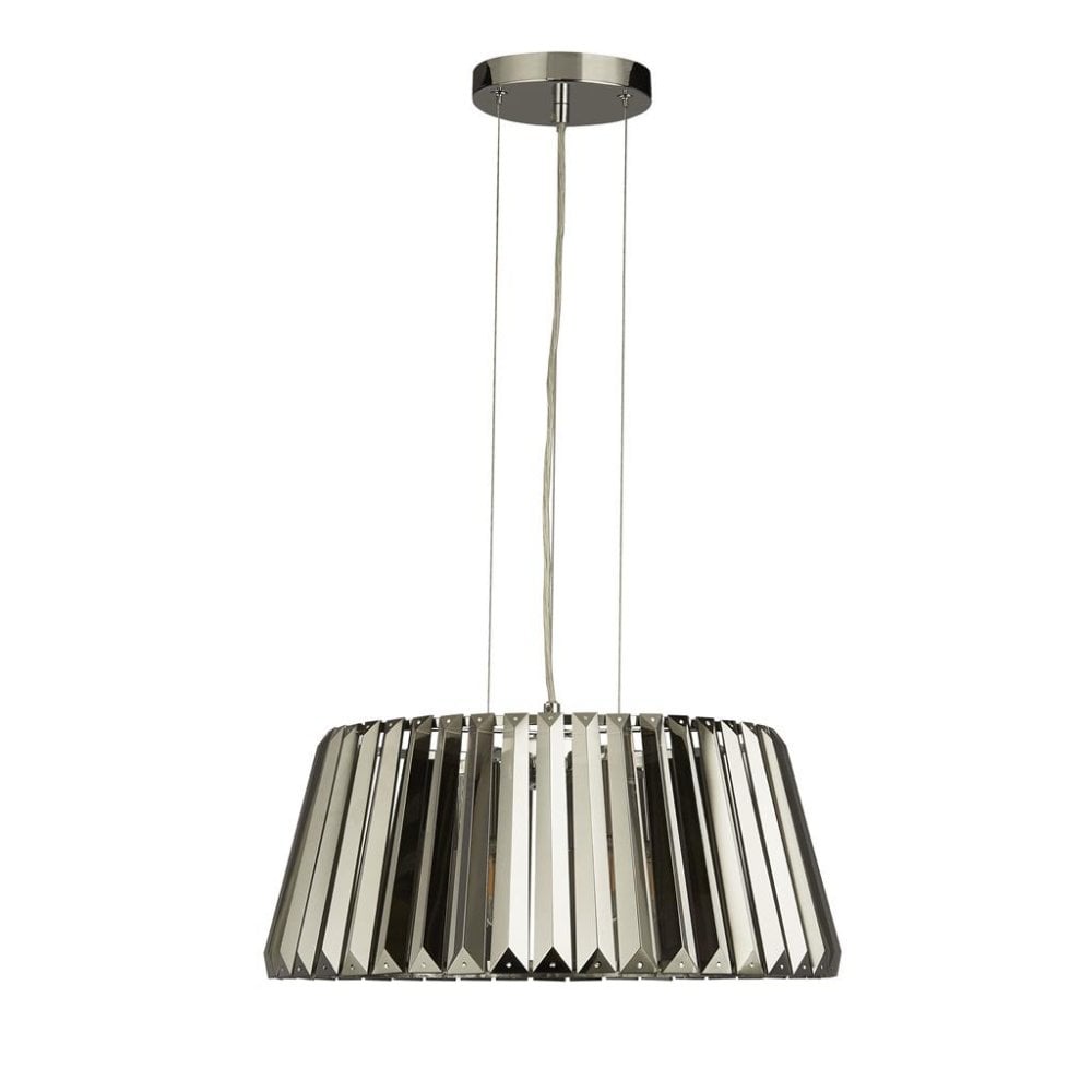Searchlight Talton 5 Light Pendant to Semi-Flush - Chrome & Smoked Glass