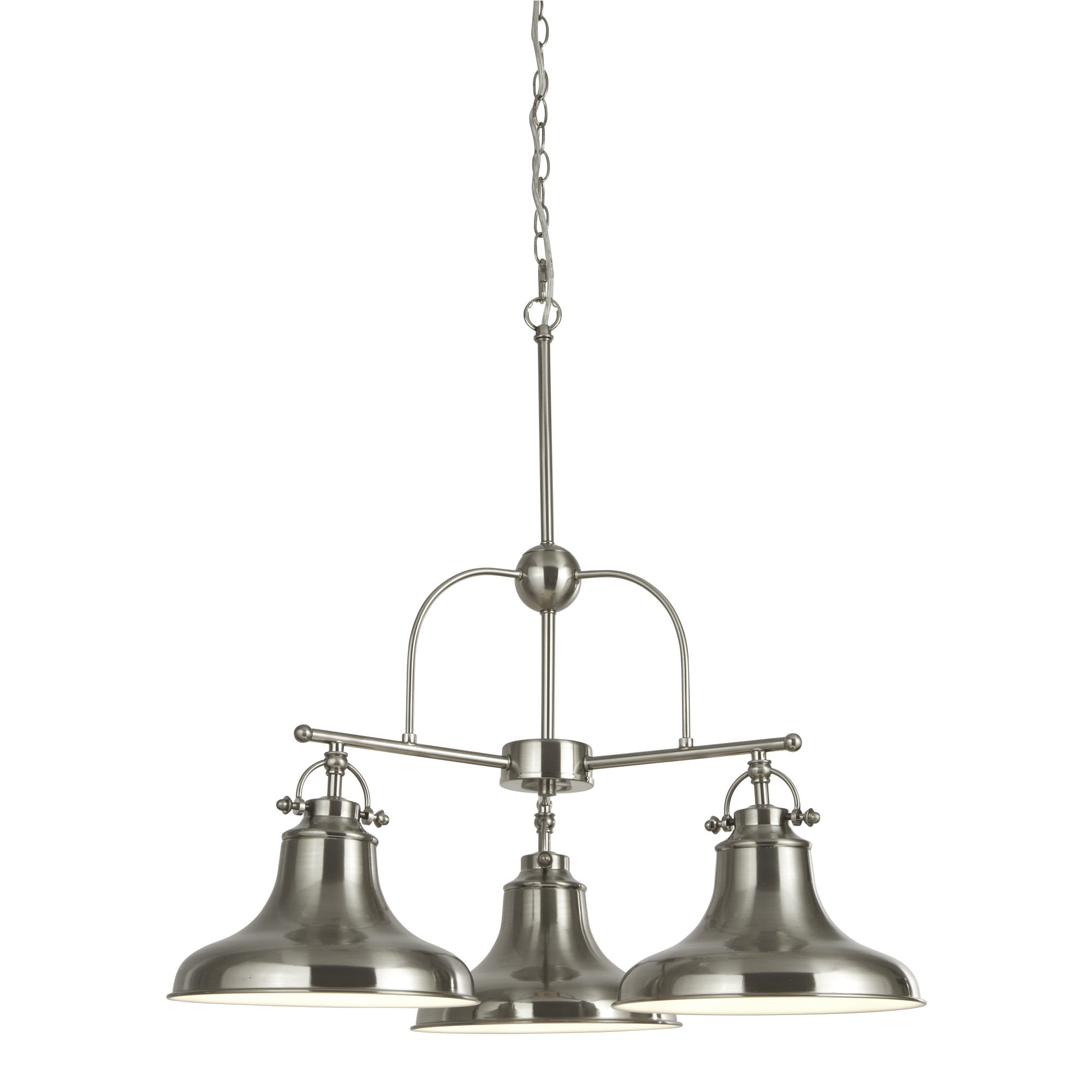 Searchlight Dale 3 Light Pendant - Satin Silver