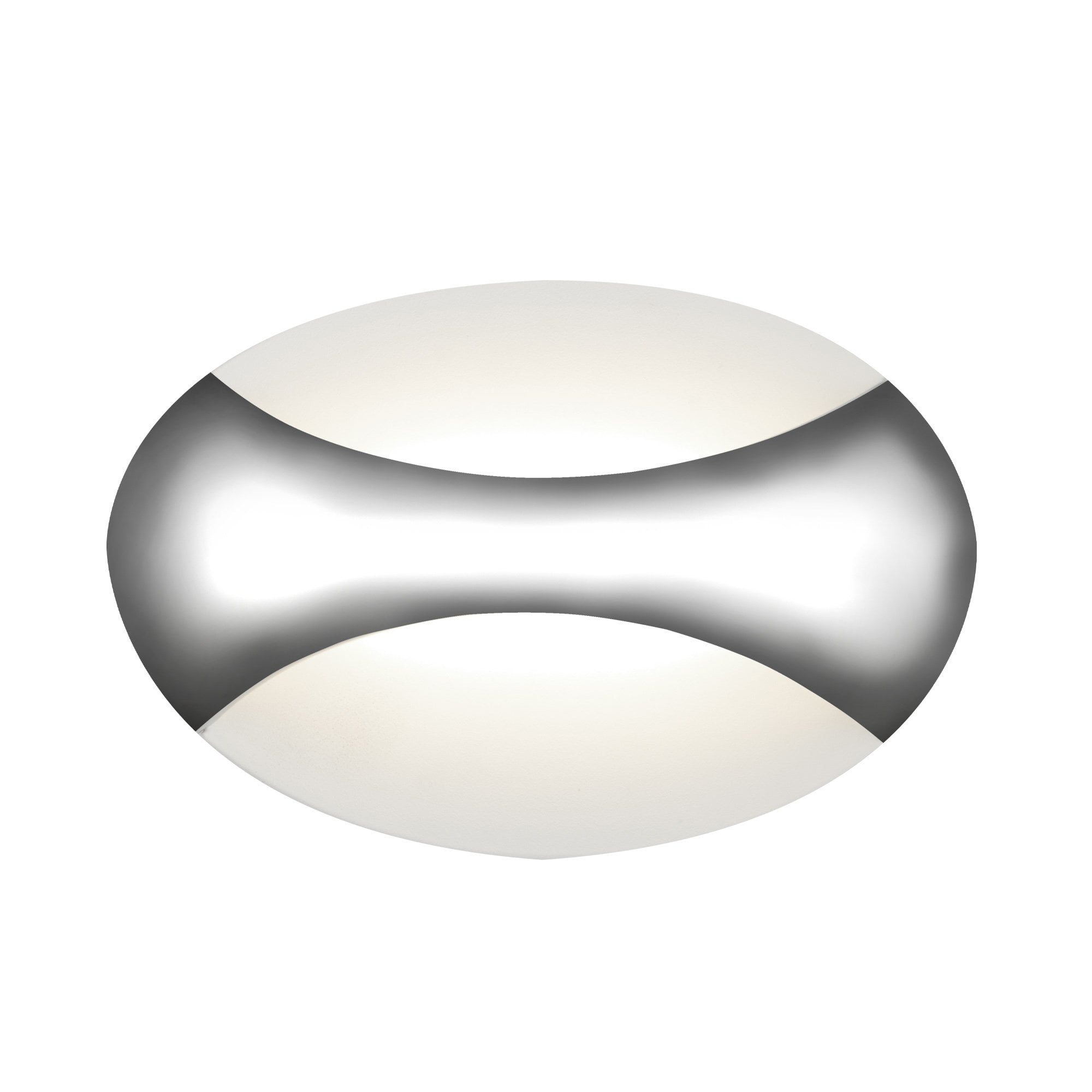 Searchlight Gerald LED Wall Light Oval - Chrome & Sand White