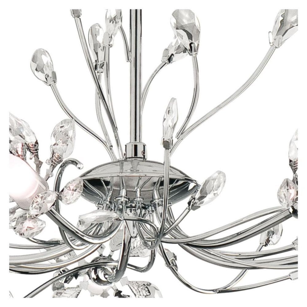 Searchlight Hallam 5 Light Ceiling Pendant - Chrome & Clear Glass