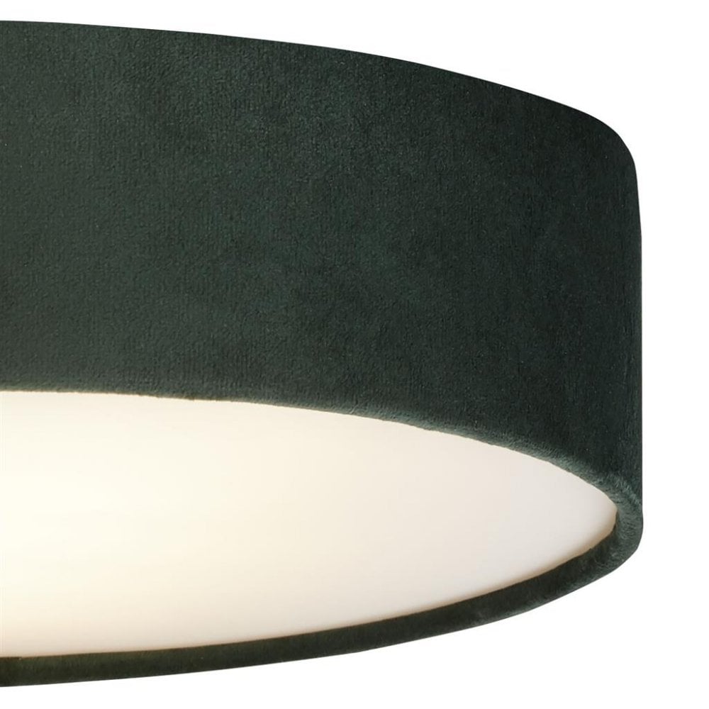 Searchlight David 2 Light Flush - Green Velvet