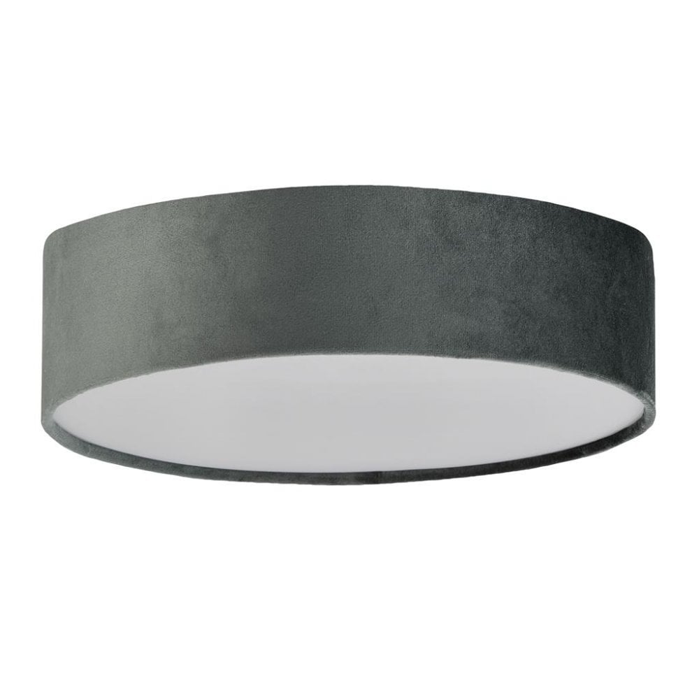 Searchlight David 2 Light Flush - Grey Velvet