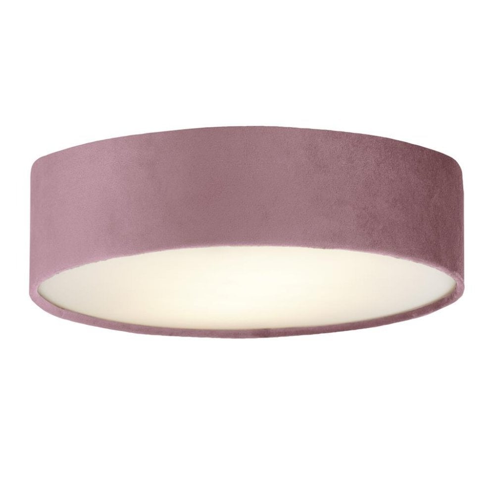 Searchlight David 3 Light Flush - Pink Velvet