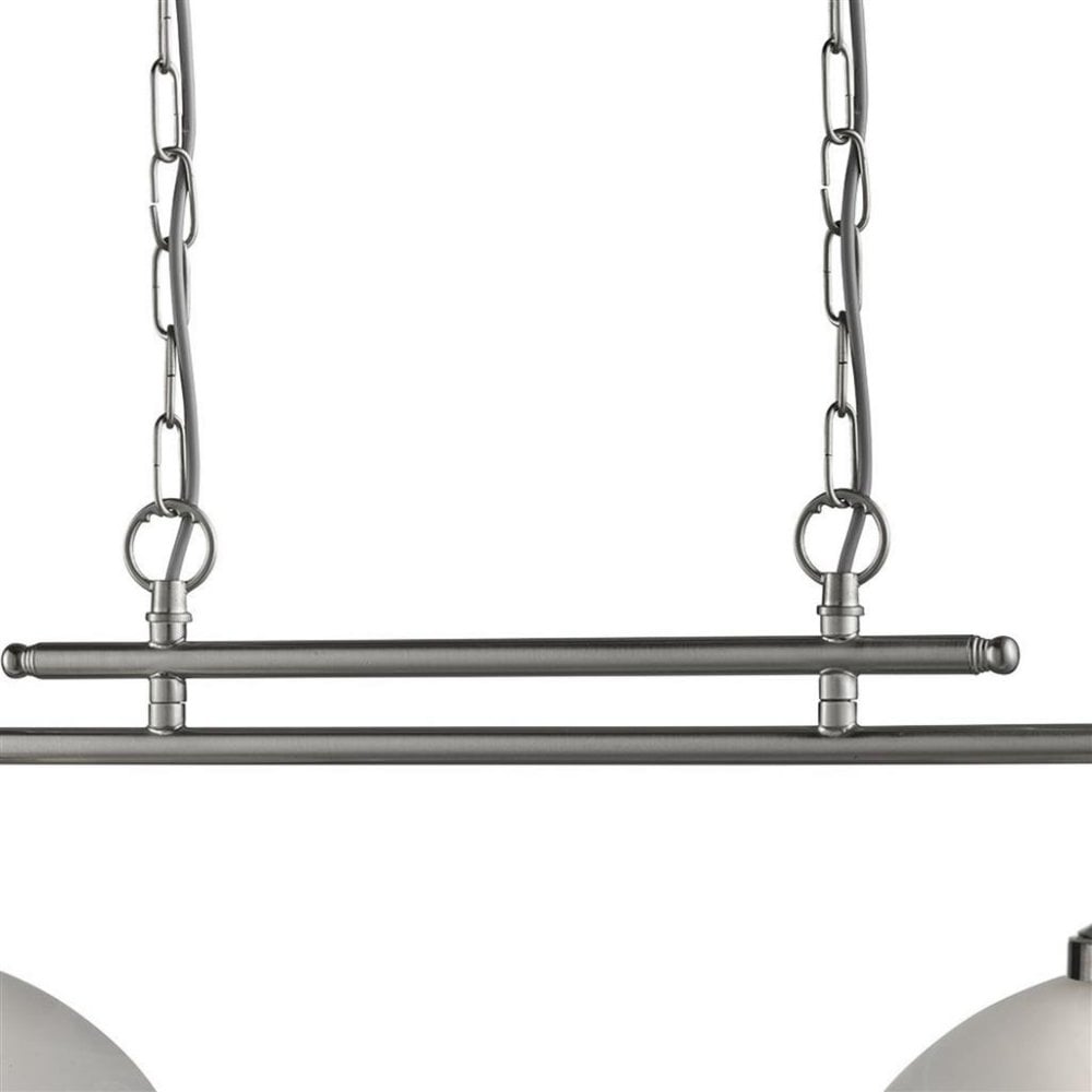 Searchlight Beech 2 Light Bar Pendant - Satin Silver & Glass