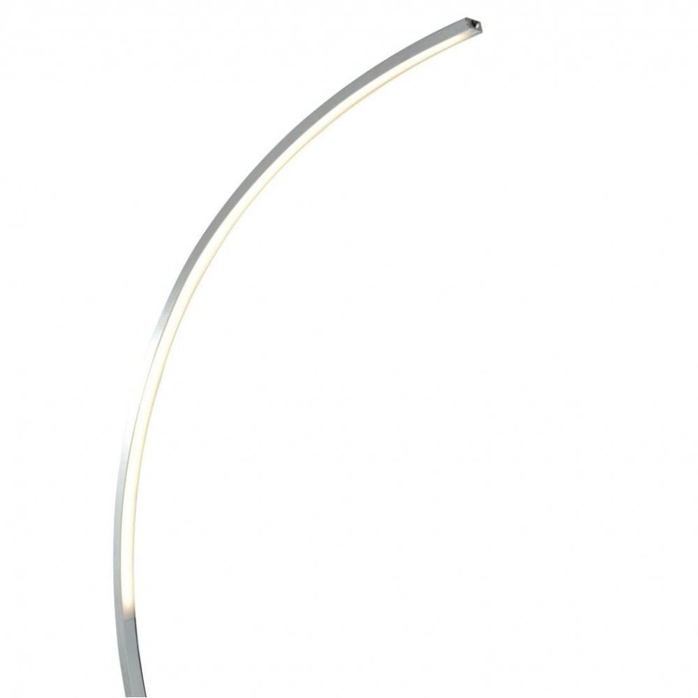 Searchlight Castor LED Curved Floor Lamp - Satin Silver & Opal