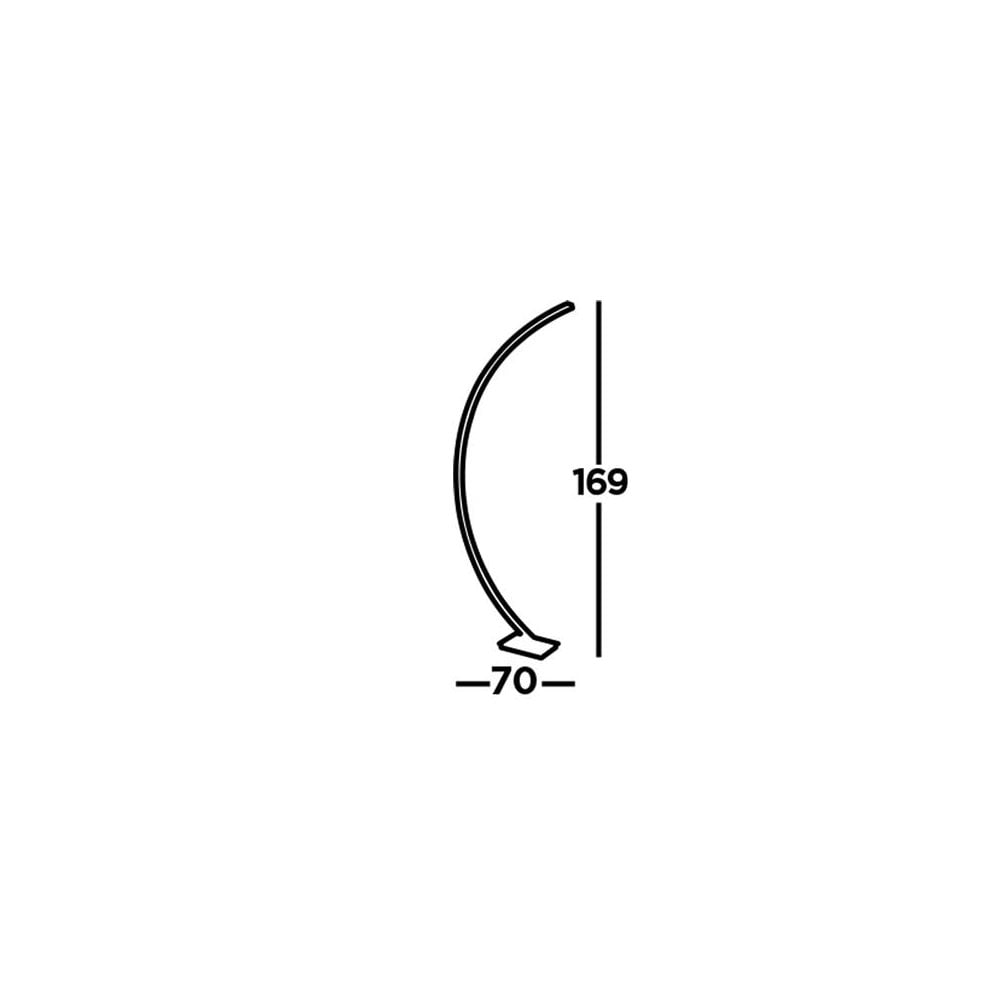 Searchlight Castor LED Curved Floor Lamp - Satin Silver & Opal