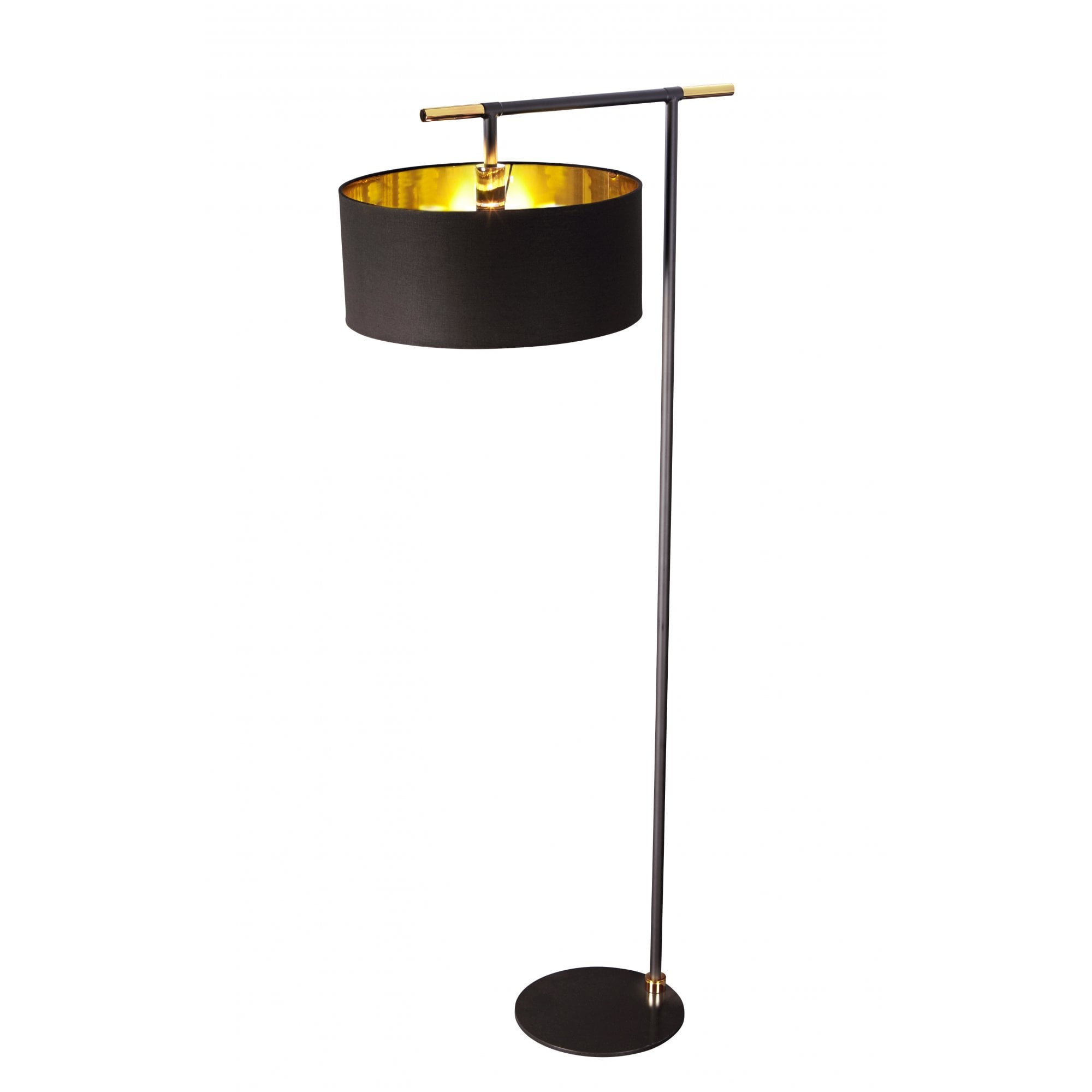 Elstead Balance 1 Light Floor Lamp - Black & Polished Brass