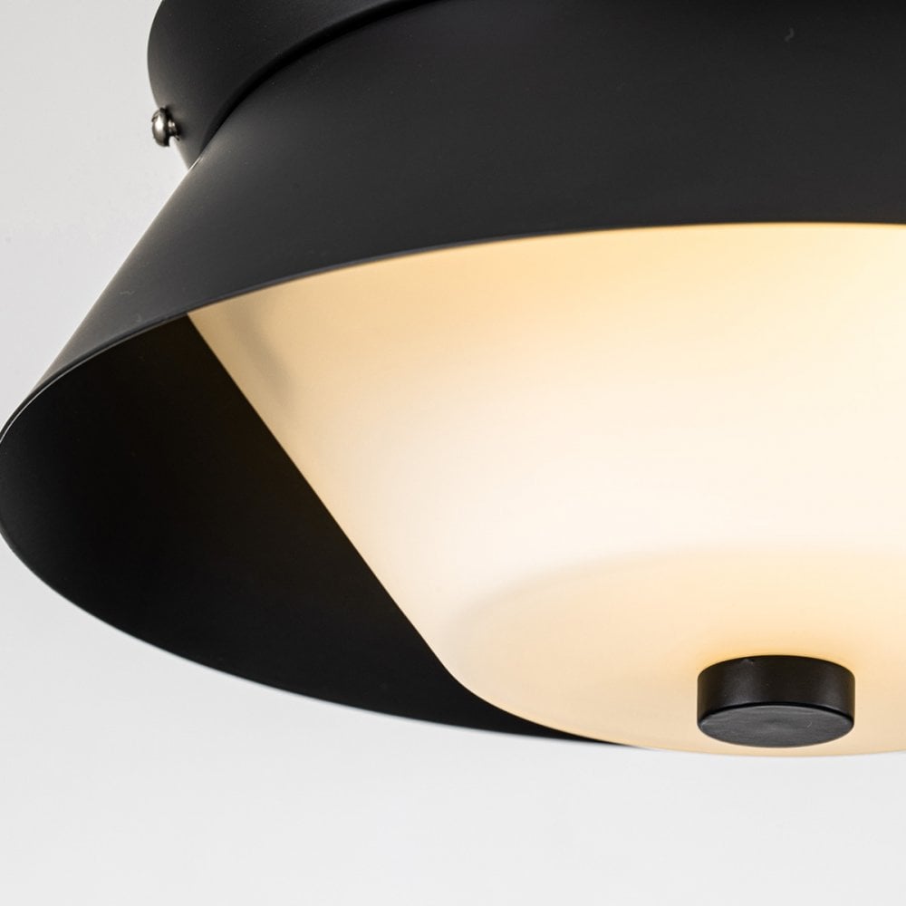 Elstead Bowtie 2 Light Flush Mount - Matte Black