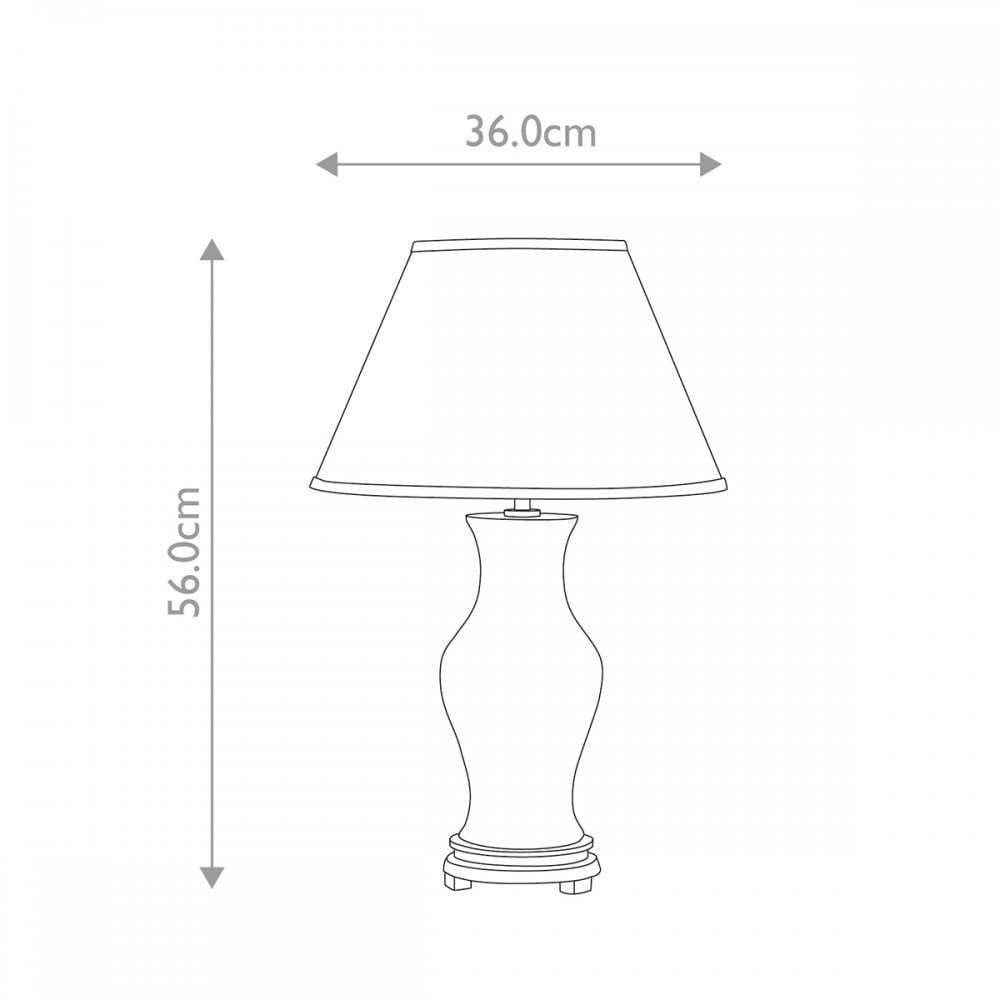 Elstead Majin Jar 1 Light Table Lamp -  Oxblood Red with Polycotton shade