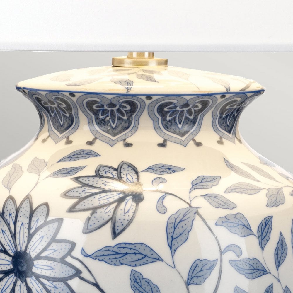 Elstead Ying 1 Light Table Lamp - Blue & White