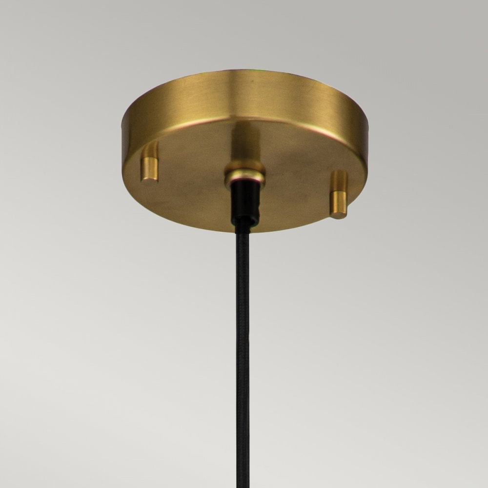 Elstead Etoile 1 Light Medium Pendant - Aged Brass & Gold Leaf