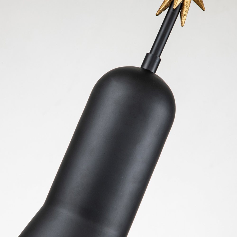 Elstead Etoile 1 Light Medium Pendant - Matte Black & Gold Leaf
