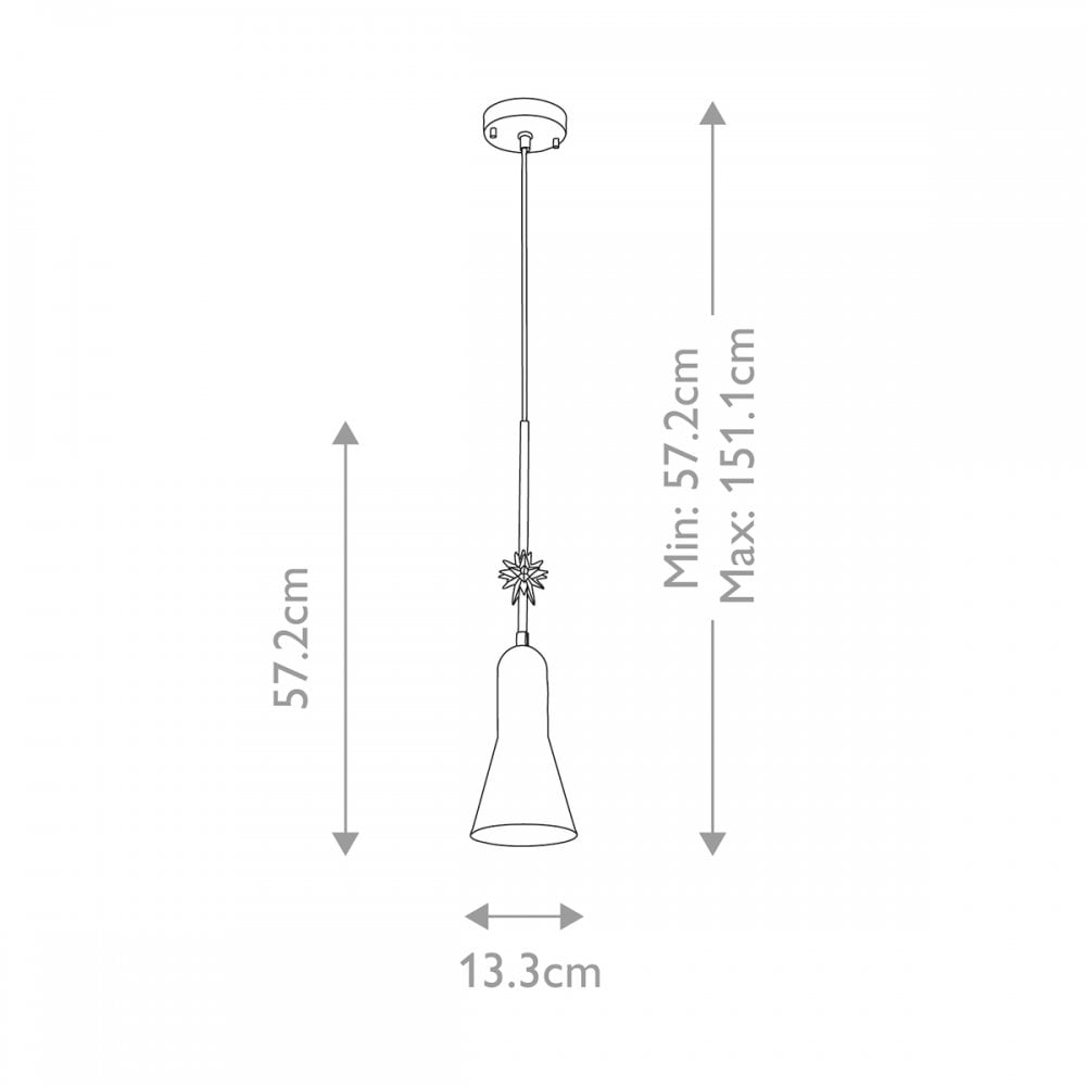 Elstead Etoile 1 Light Small Pendant - Aged Brass & Gold Leaf