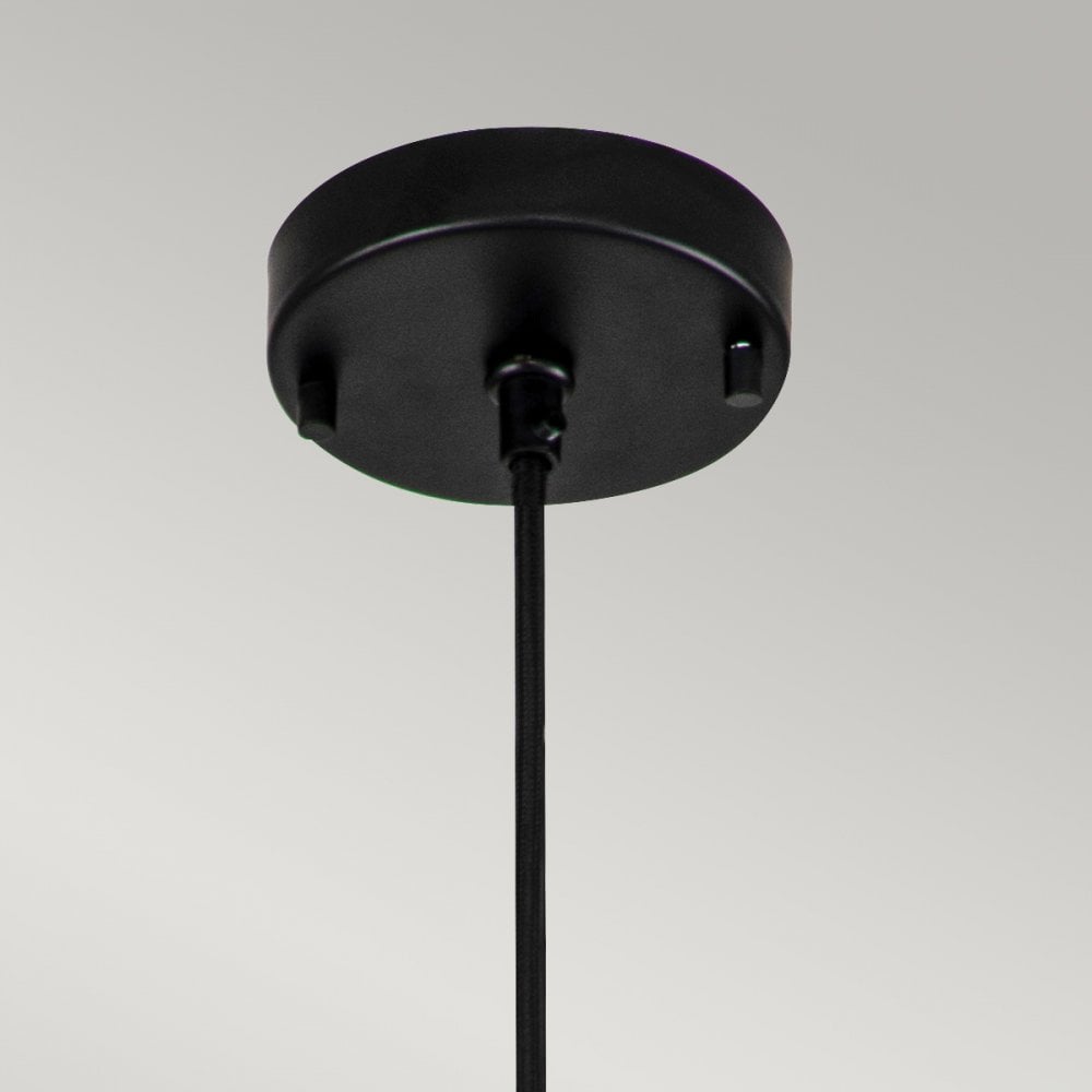 Elstead Etoile 1 Light Small Pendant - Matte Black & Gold Leaf