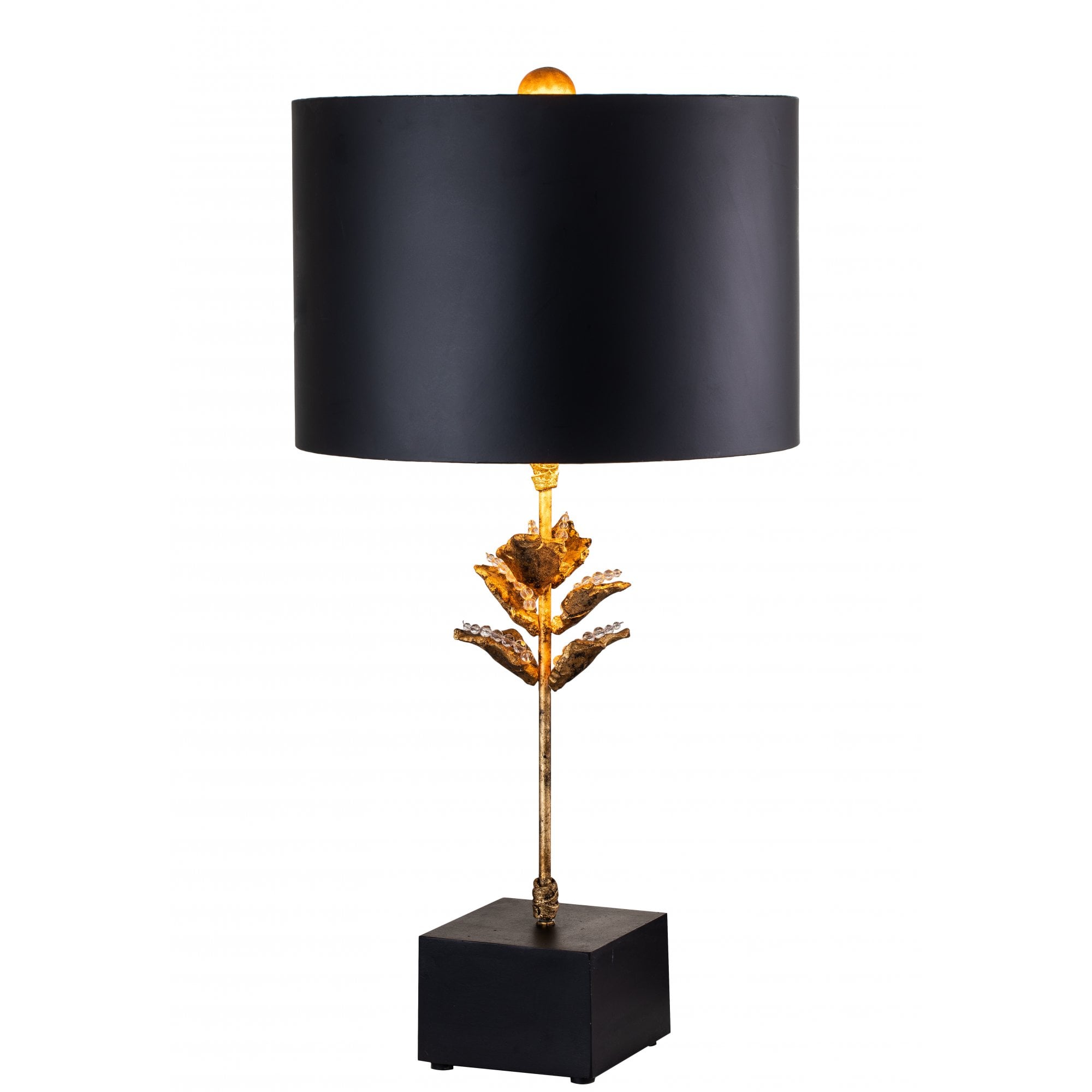 Flambeau Camilia 1 Light Table Lamp - Antique Gold & Black