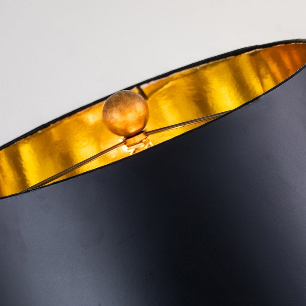 Flambeau Camilia 1 Light Table Lamp - Antique Gold & Black