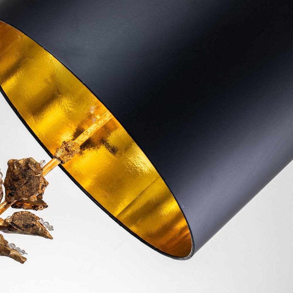 Flambeau Camilia 1 Light Table Lamp - Antique Gold & Black