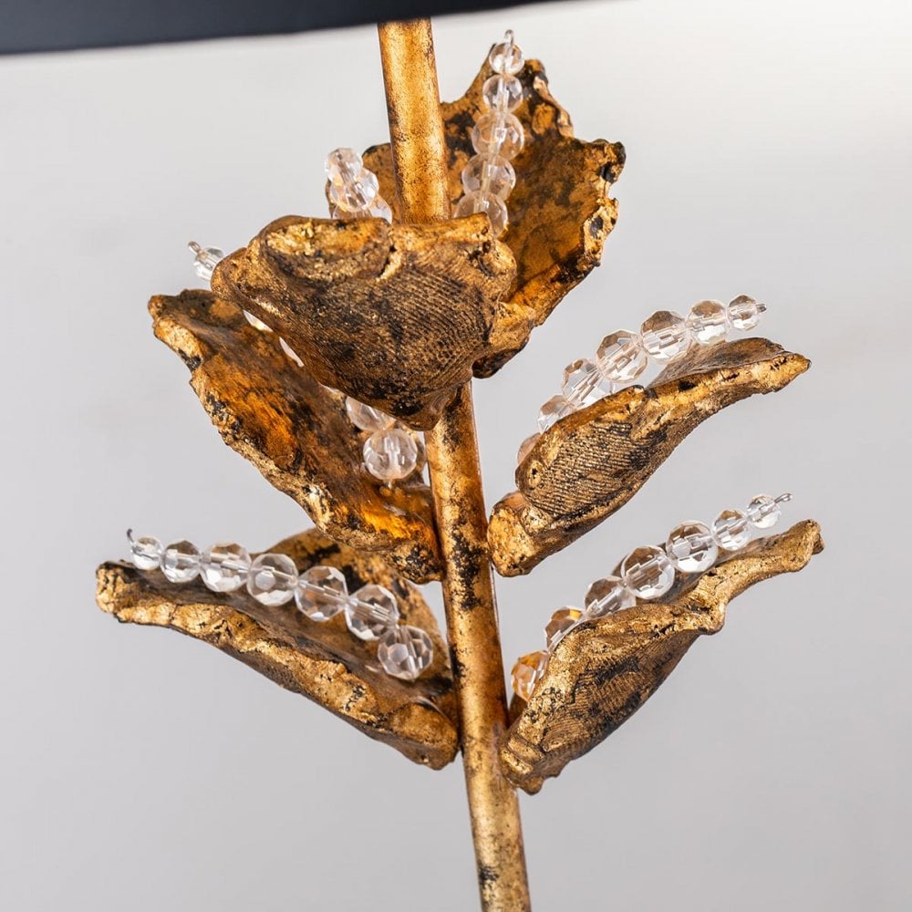 Flambeau Camilia 1 Light Table Lamp - Antique Gold & Black