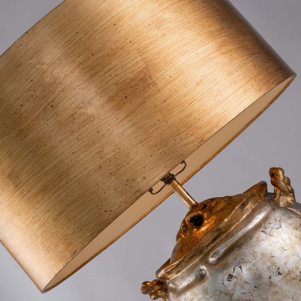 Flambeau Jackson 1 Light Table Lamp - Antiqued Silver with Gold Leaf Accents