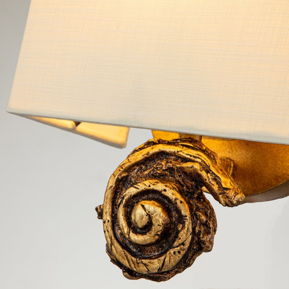 Flambeau Swirl 1 Light Small Wall Light - Gold Leaf