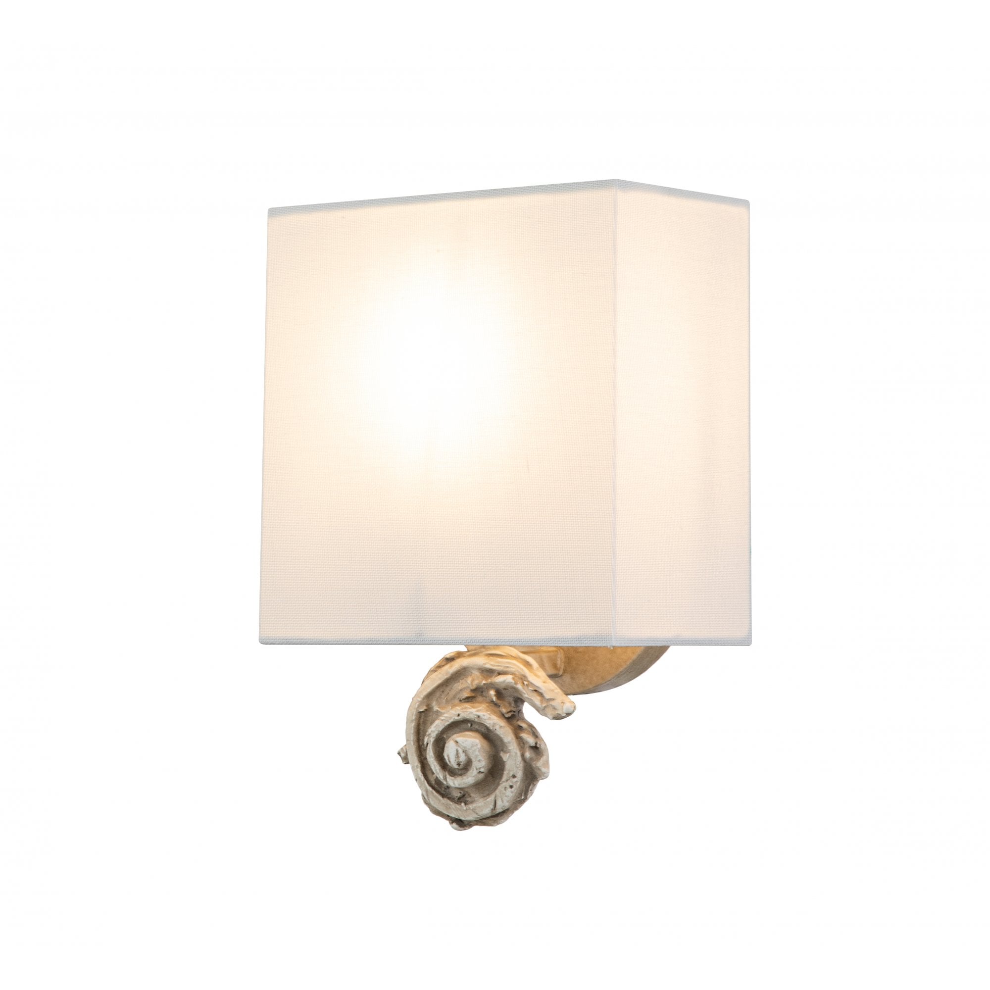 Flambeau Swirl 1 Light Small Wall Light - Bone White