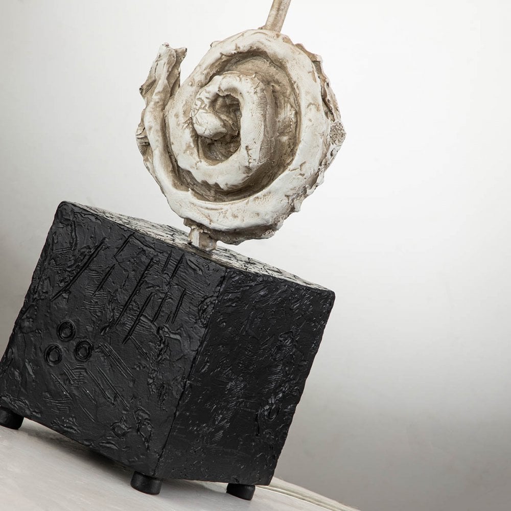 Flambeau Swirl 1 Light Table Lamp - Bone White