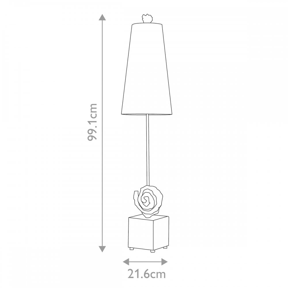 Flambeau Swirl 1 Light Table Lamp - Bone White