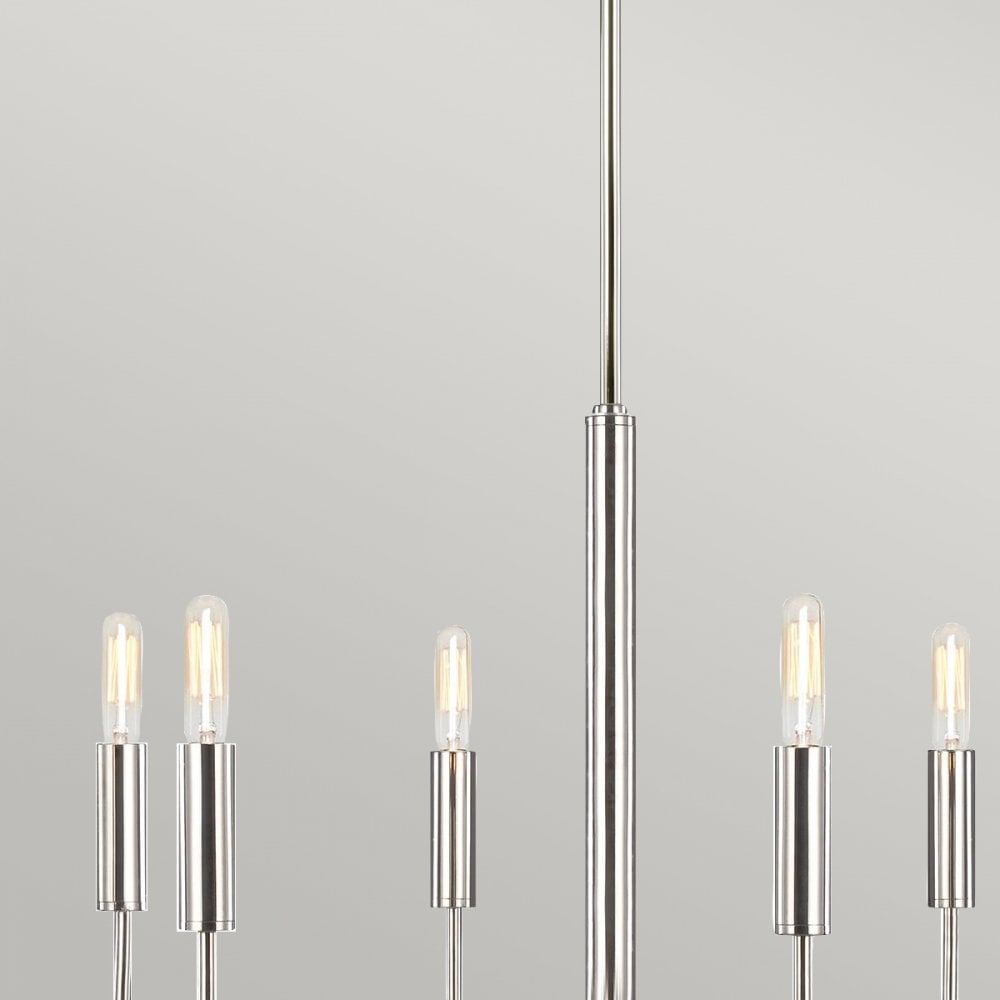 Feiss Brianna 6 Light Chandelier - Polished Nickel